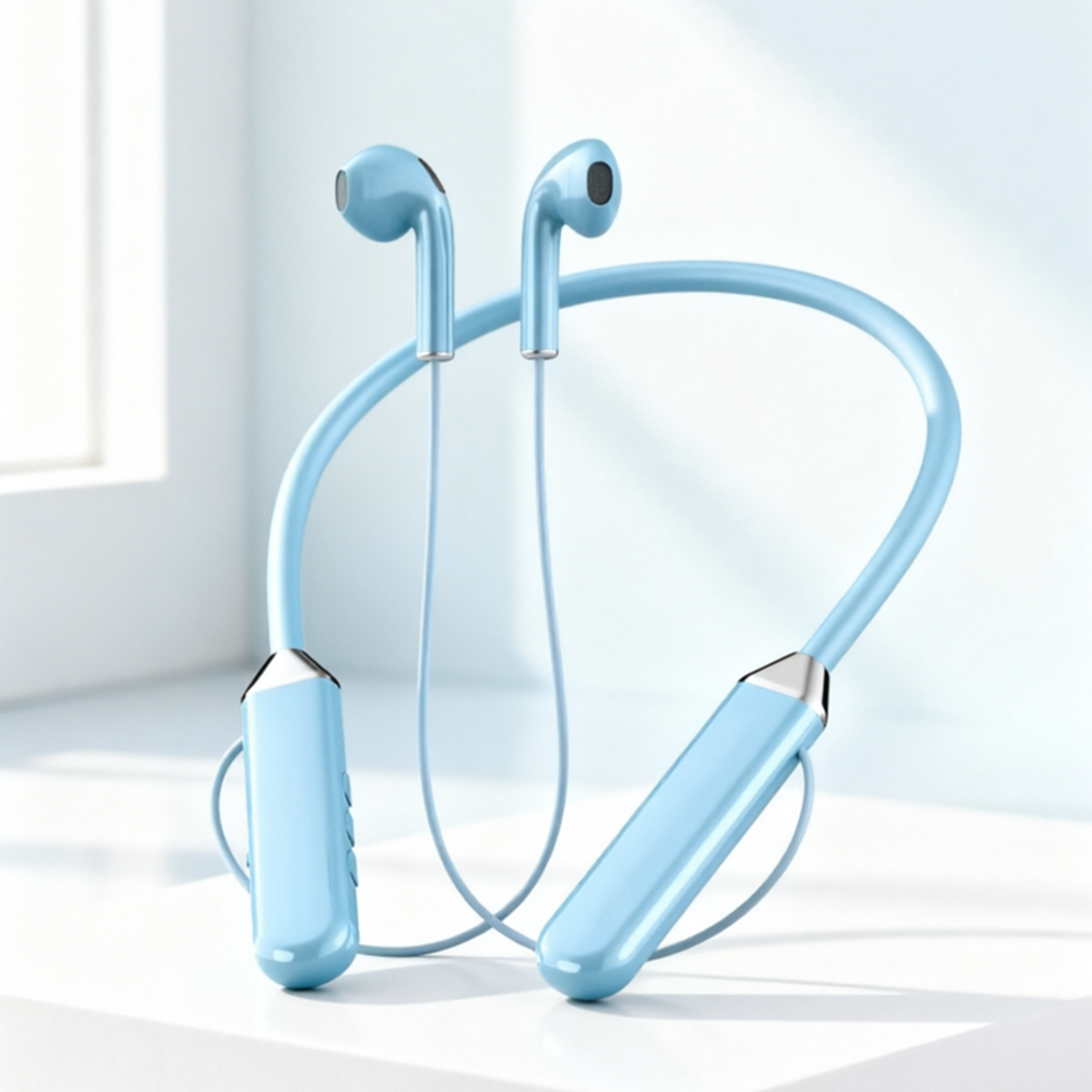 magnetic neckband bluetooth earphones with mic for sports running