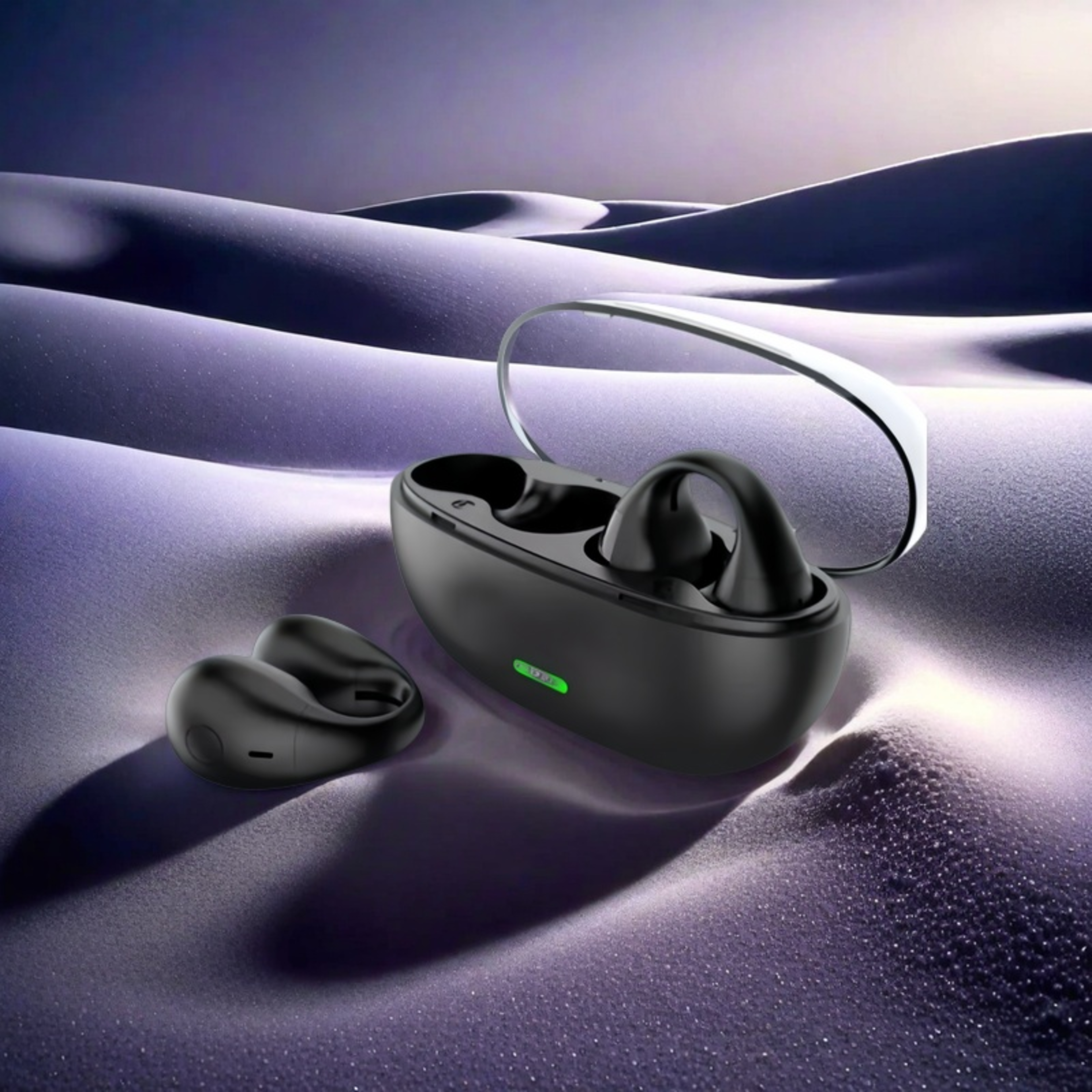 tws earclip wireless bluetooth headset with ows open ear design hd stereo sound and touch control