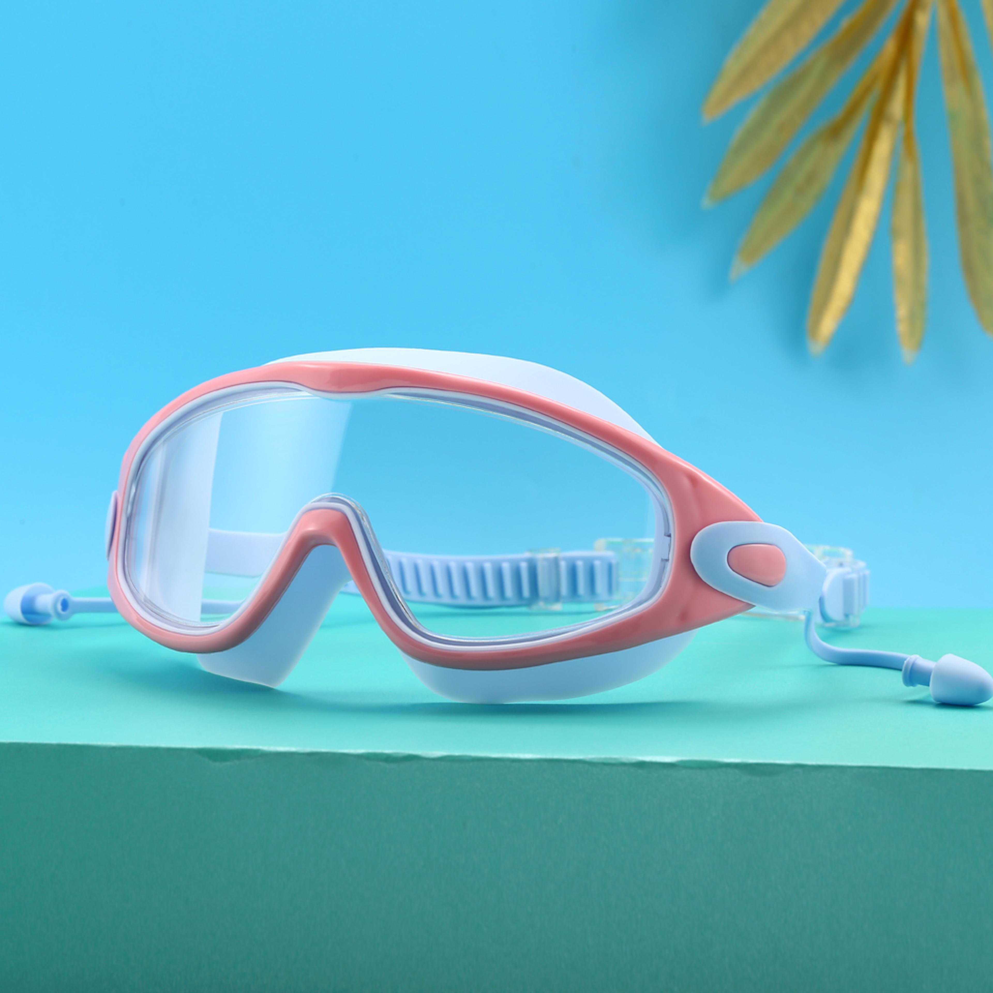 Adult Swimming Goggles Large Frame Anti Fog HD Vision Goggles With Earplugs For Men Women 3