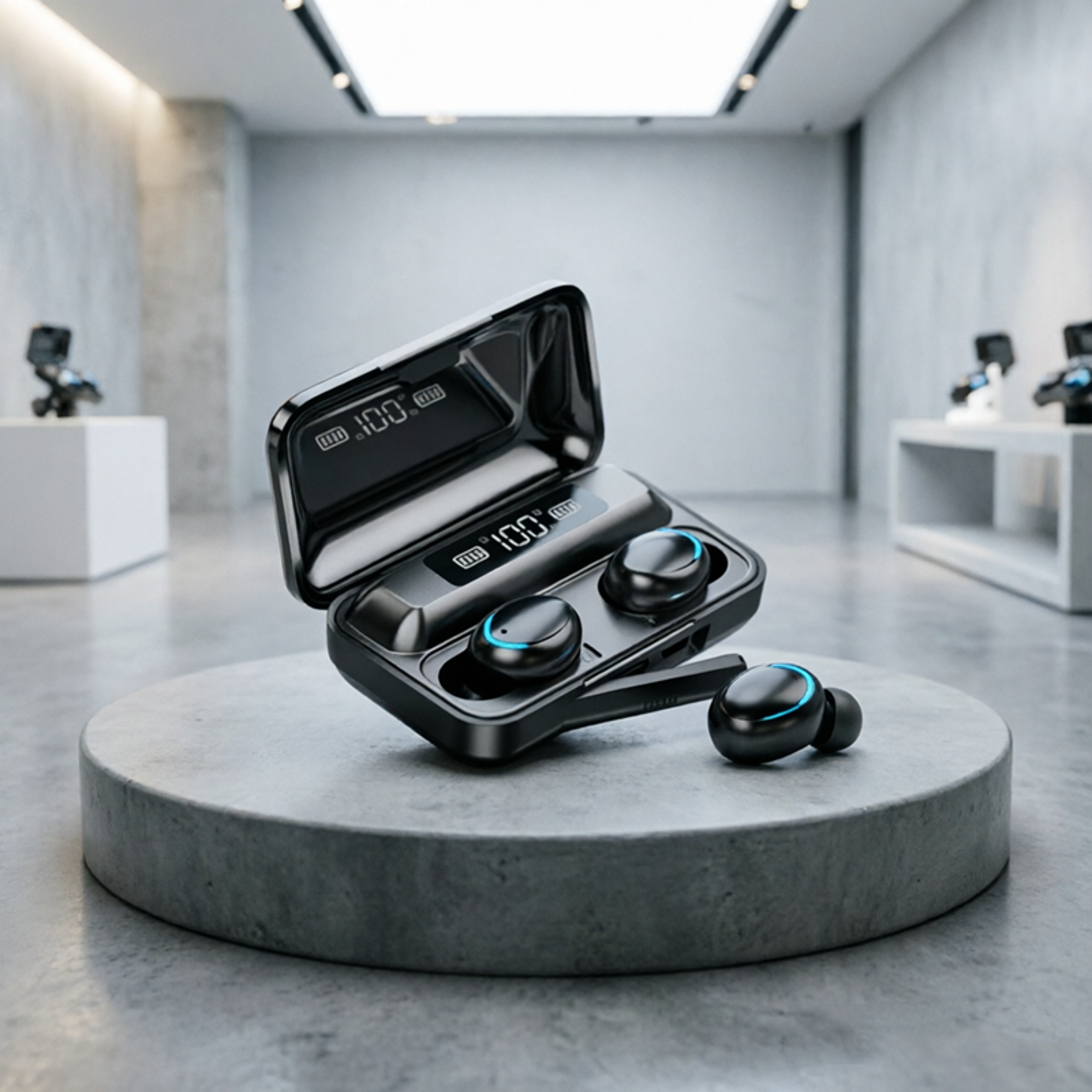 bluetooth wireless earbuds with high bass stereo sound and touch control