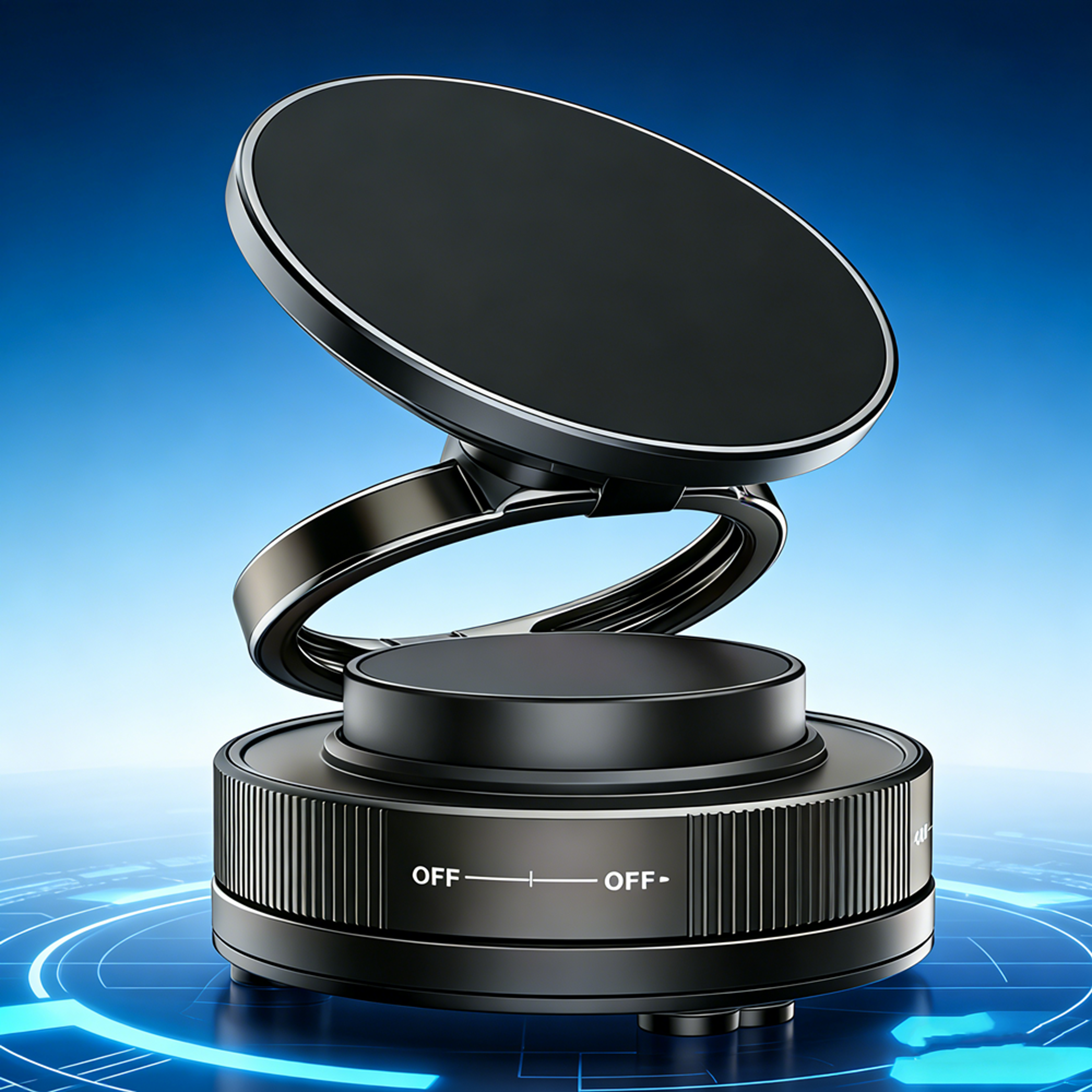 strong magnetic phone holder car mount foldable vacuum stand