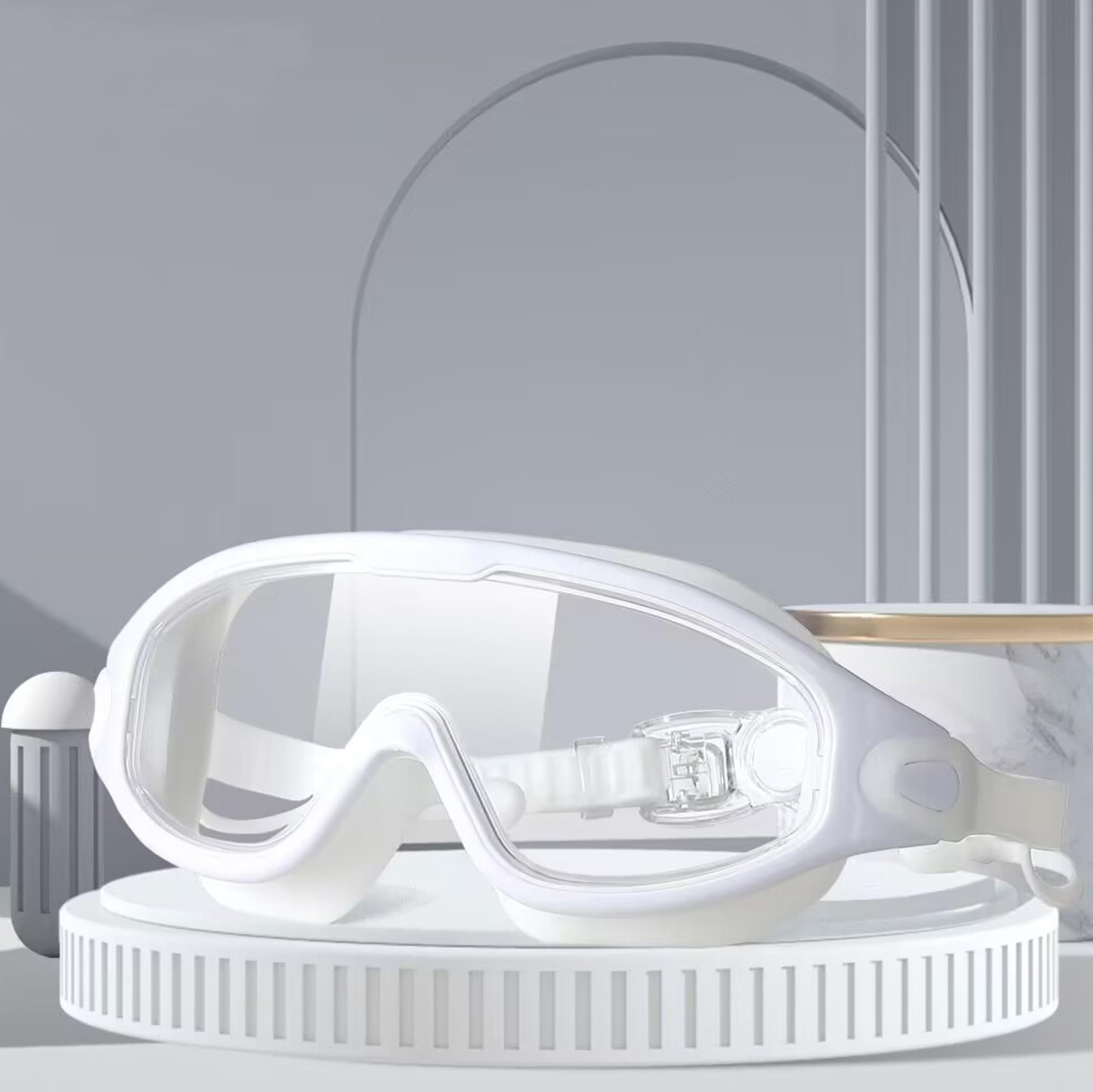 Adult Large Frame Swimming Goggles With Earplugs Anti Fog Silicone 4