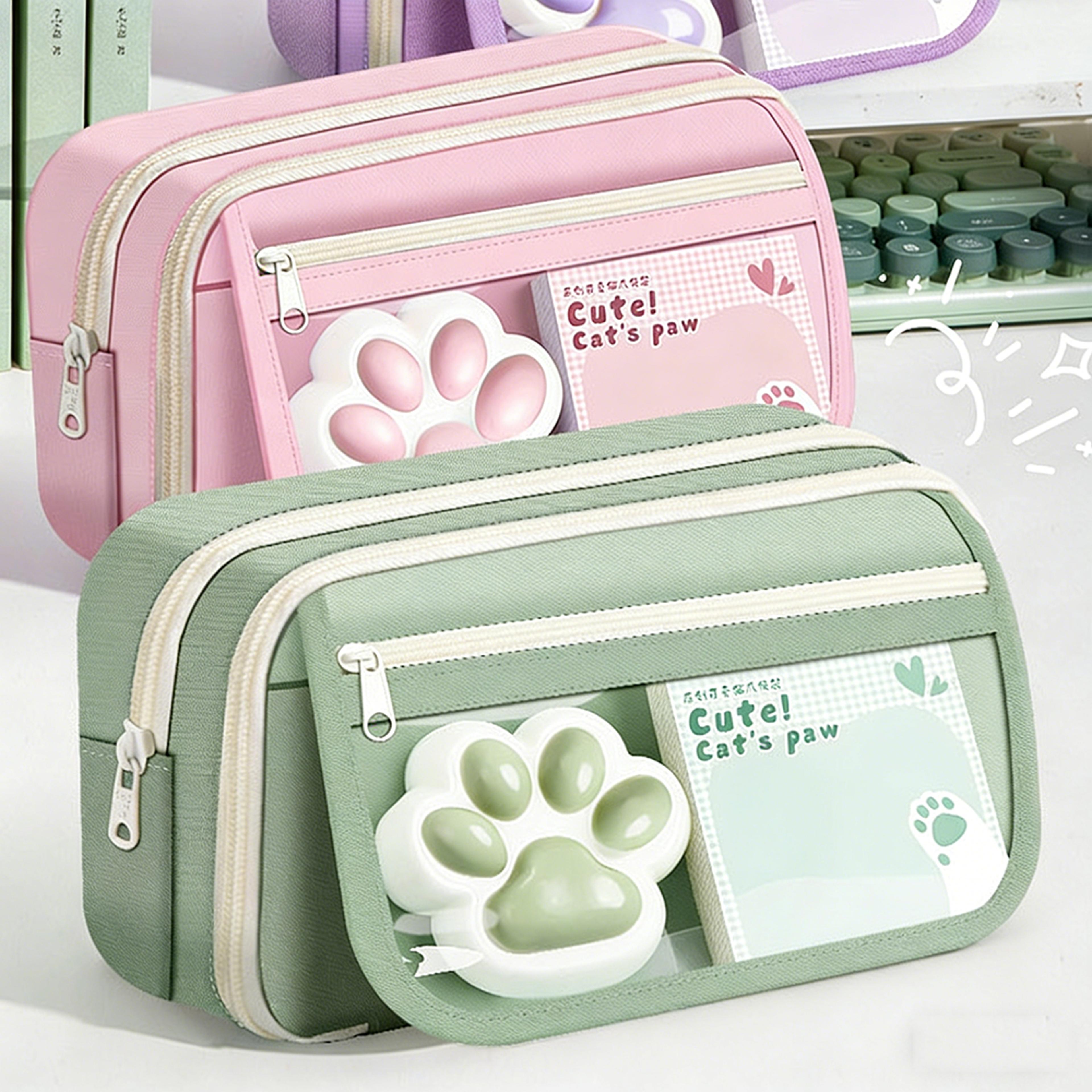 Cute Cat Paw Pencil Case Large Capacity Kawaii Pencil Pouch For School Office And Gifts 1