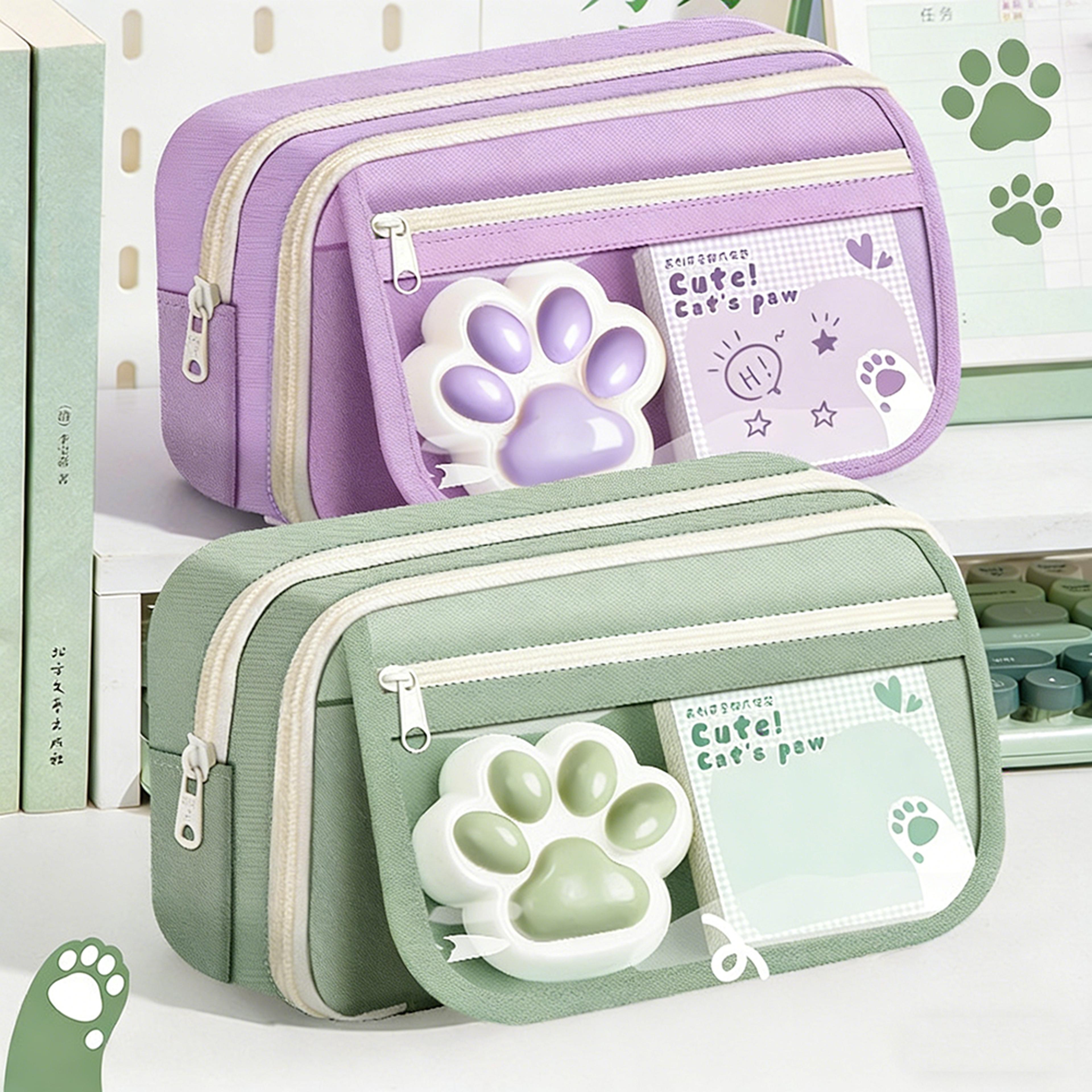 Cute Cat Paw Pencil Case Large Capacity Kawaii Pencil Pouch For School Office And Gifts 2