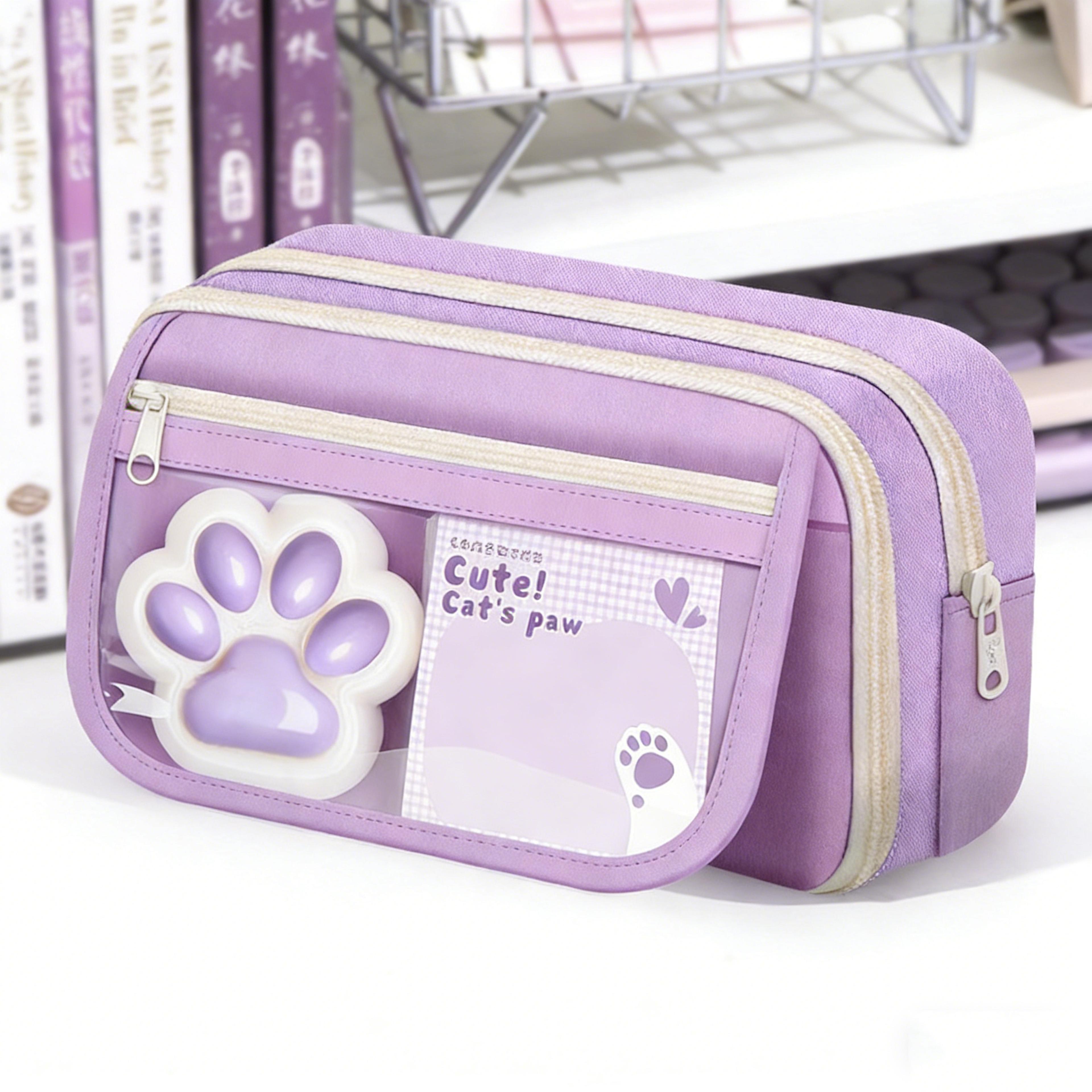 Cute Cat Paw Pencil Case Large Capacity Kawaii Pencil Pouch For School Office And Gifts 4