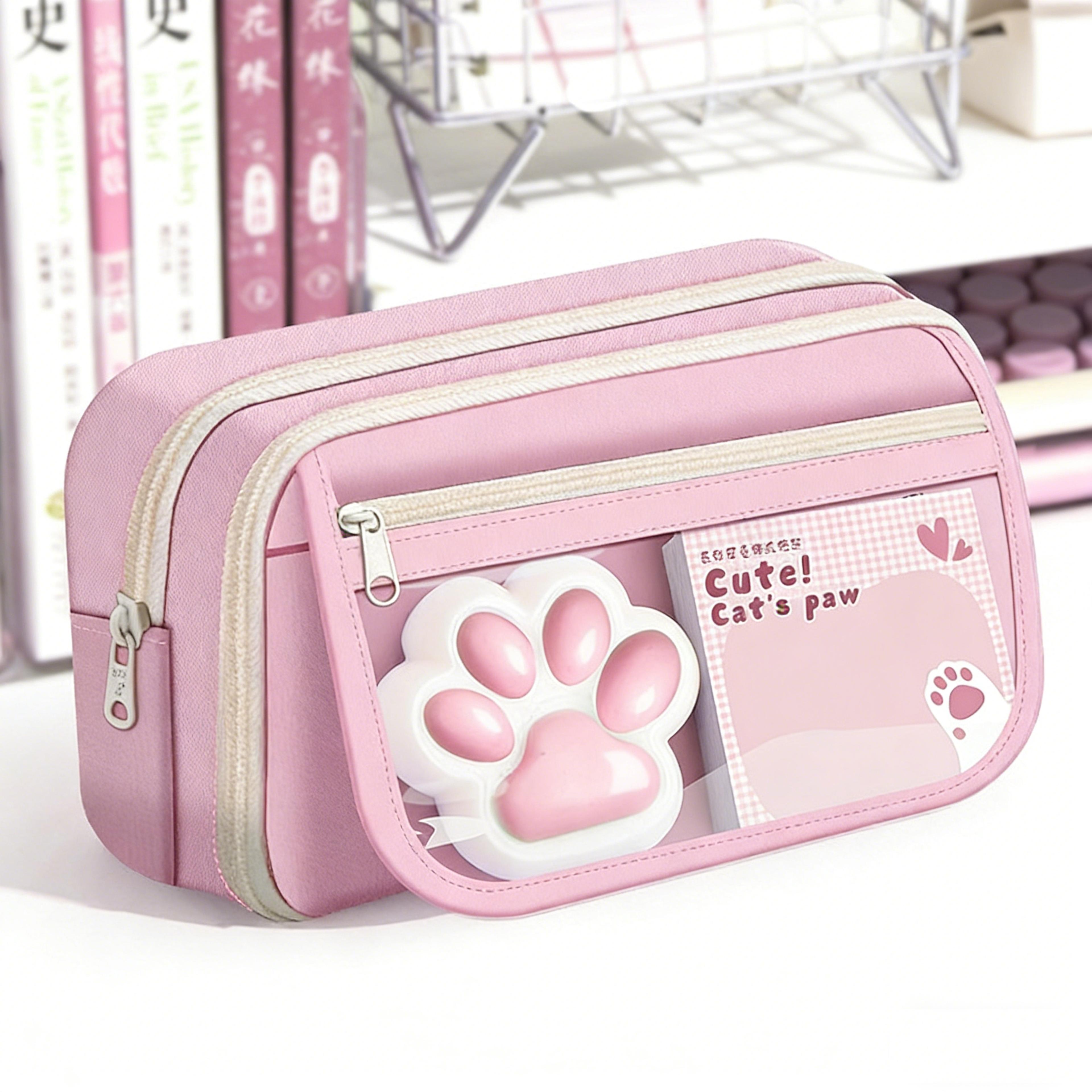 Cute Cat Paw Pencil Case Large Capacity Kawaii Pencil Pouch For School Office And Gifts 5