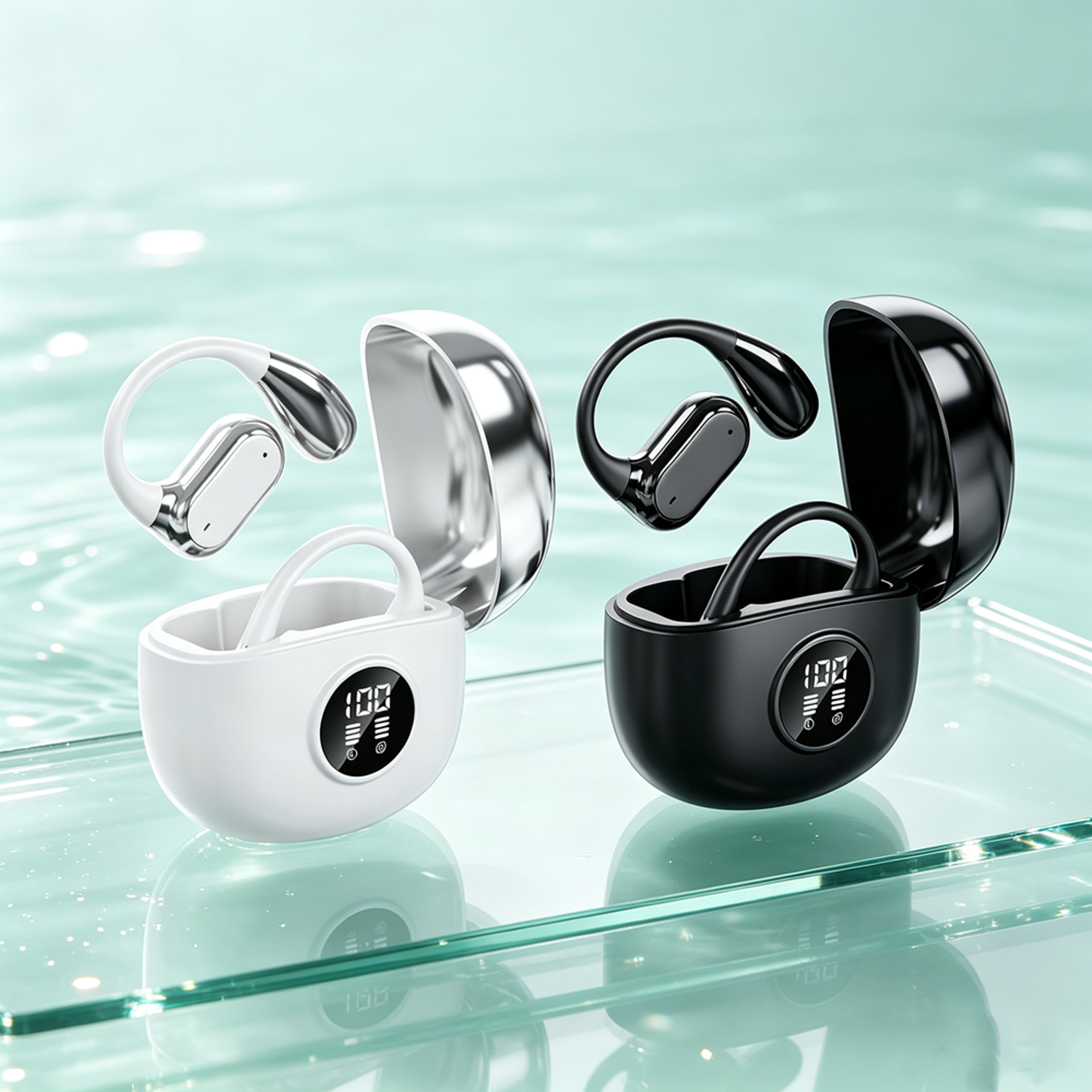 wireless bluetooth earbuds with boom microphone for clear calls and hands free audio