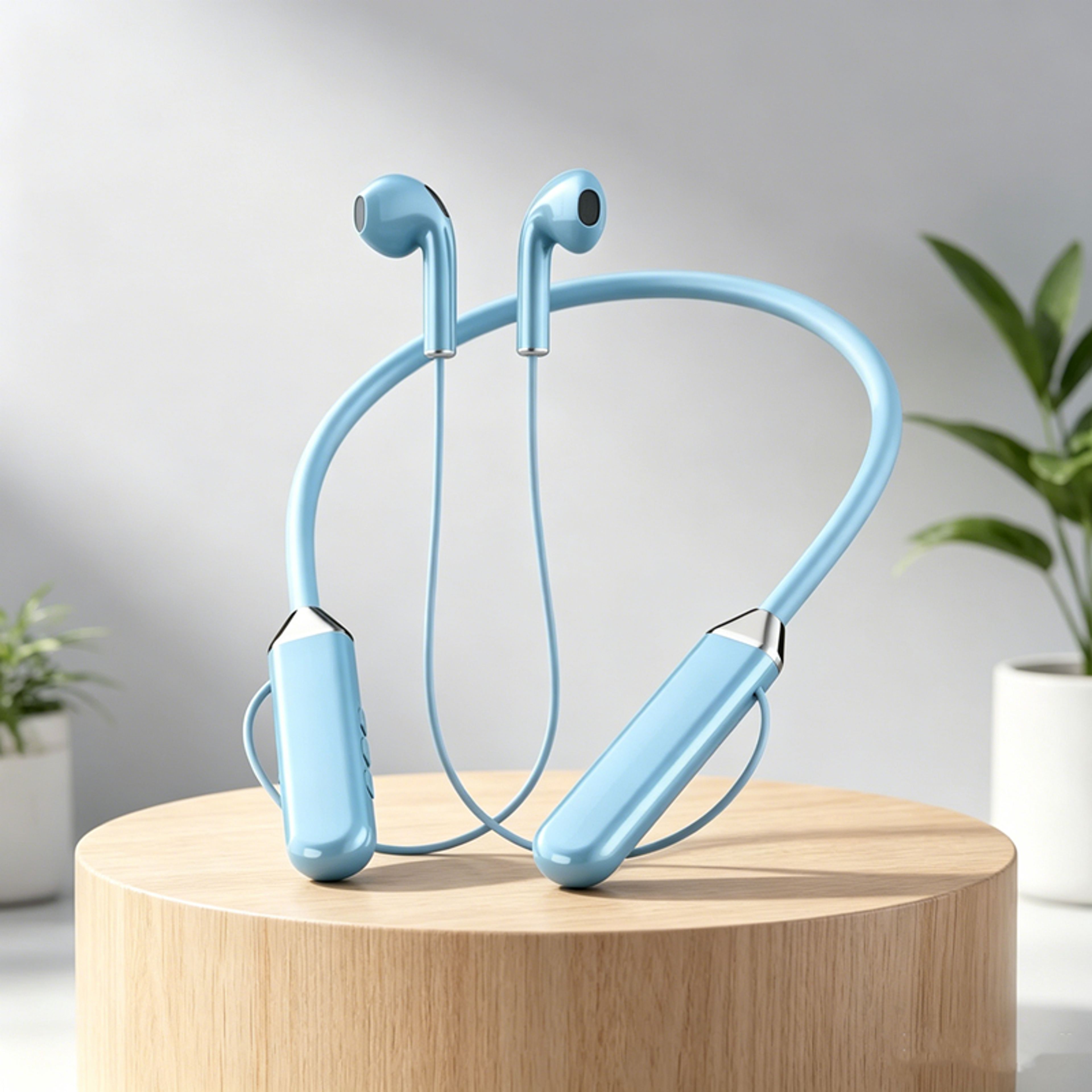 pulsefit wireless neckband bluetooth earphones with battery display
