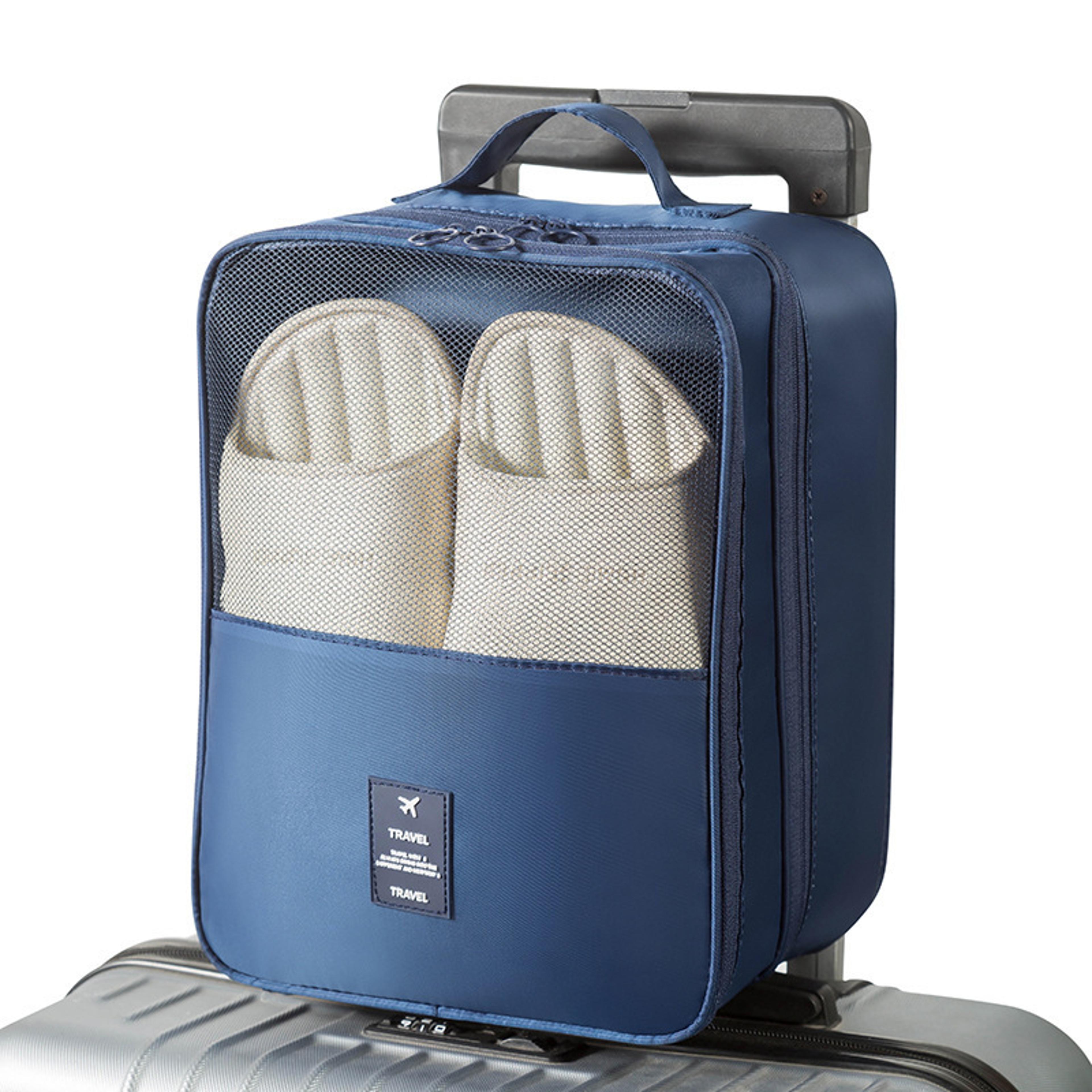 Waterproof Travel Shoe Bag With Luggage Strap And Mesh Window 4