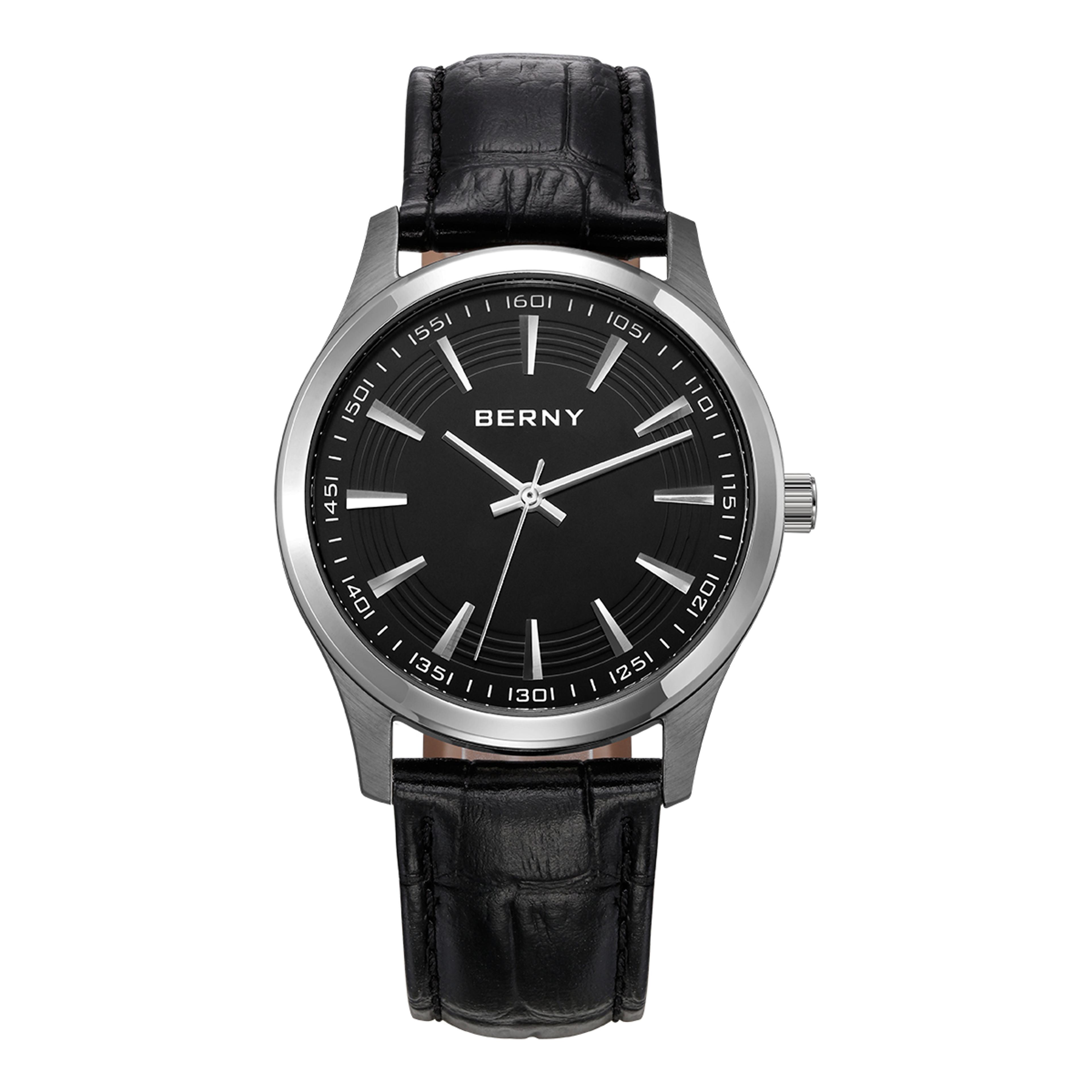 Lightweight Mens Quartz Watch Stainless Steel Case Business Dress Wristwatch 5