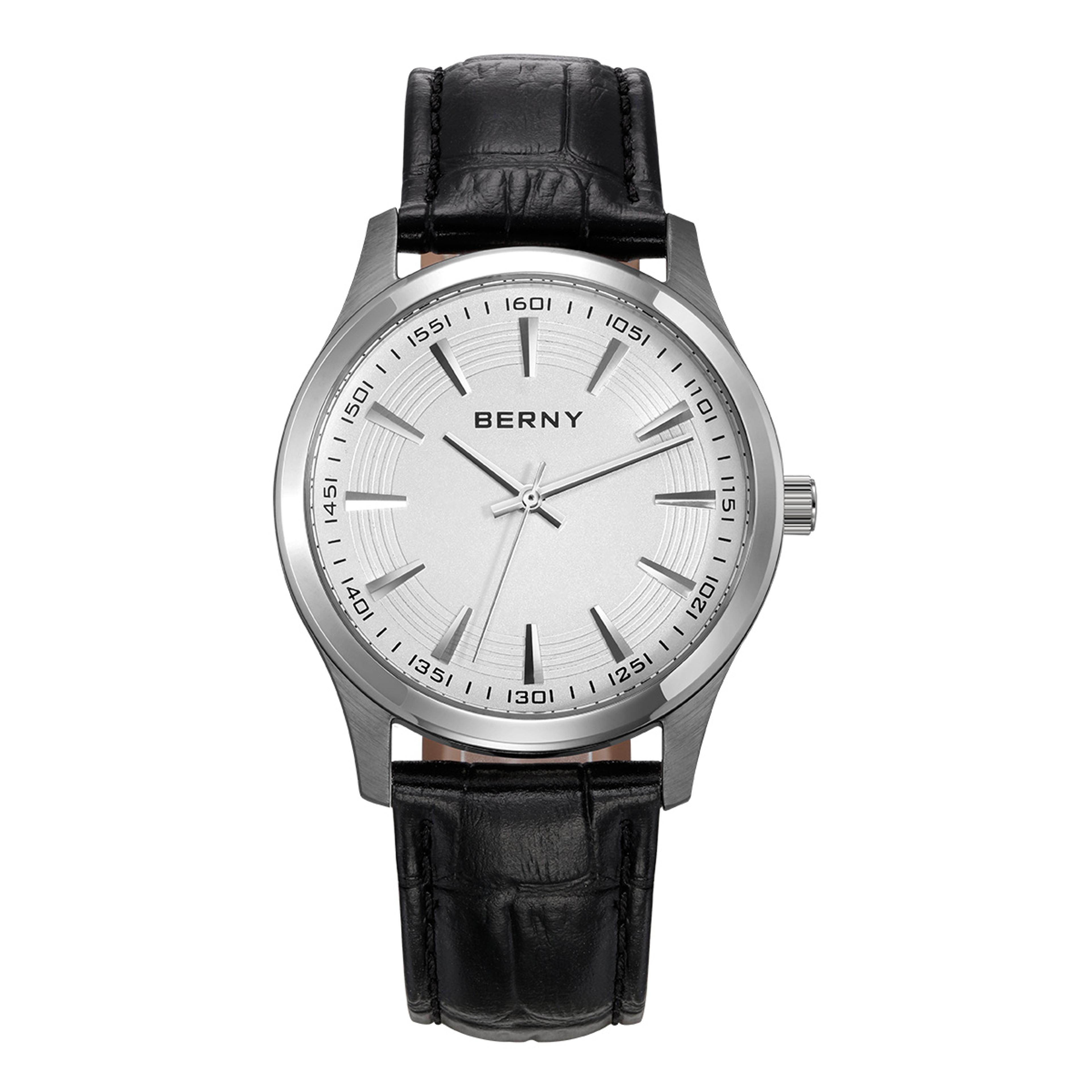 Lightweight Mens Quartz Watch Stainless Steel Case Business Dress Wristwatch 6