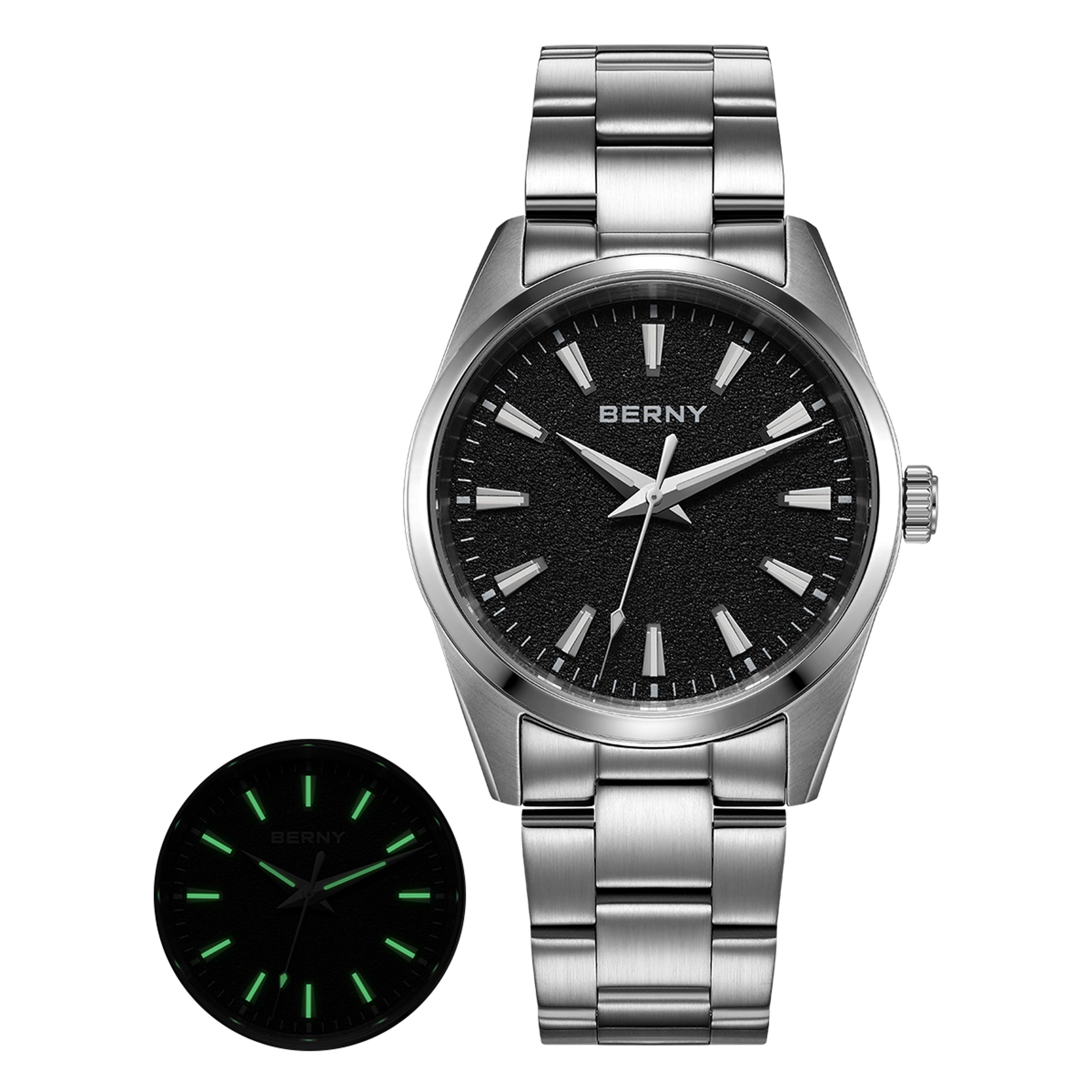 Sapphire Luminous Mens Quartz Watch Stainless Steel Business Watch 8