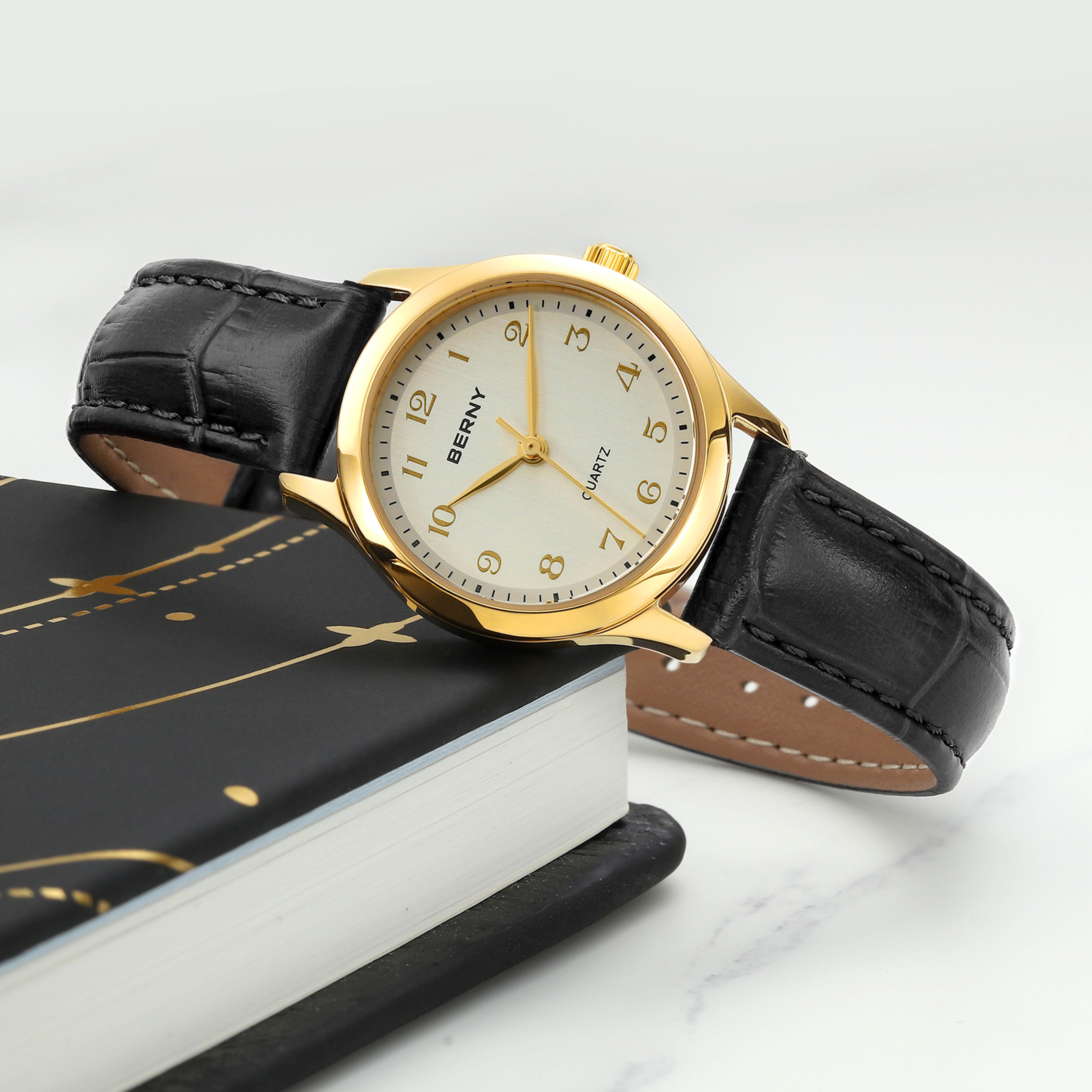 Elegant Gold Watch For Women Gradient Dial Ladies Quartz Watch 1