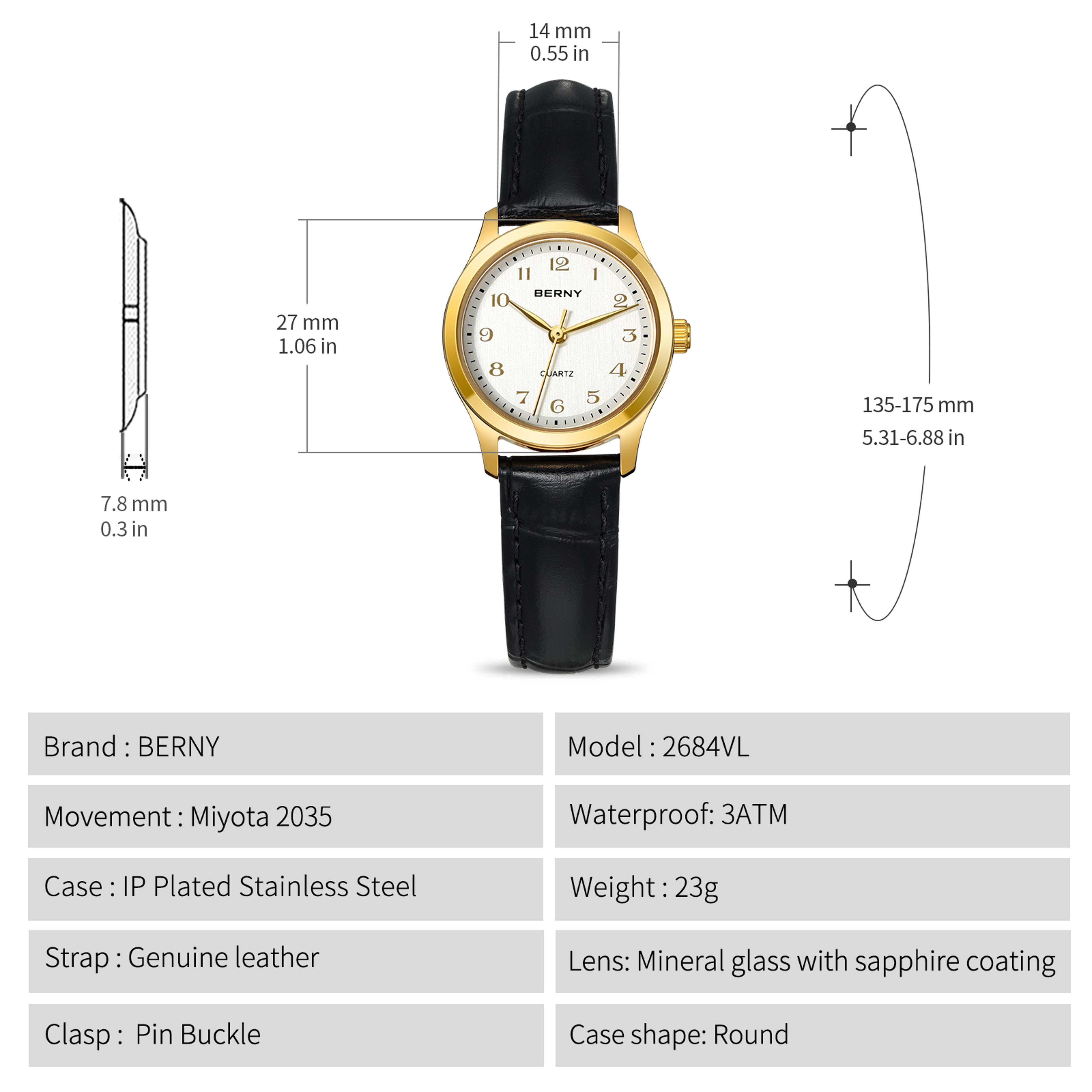 Elegant Gold Watch For Women Gradient Dial Ladies Quartz Watch 4