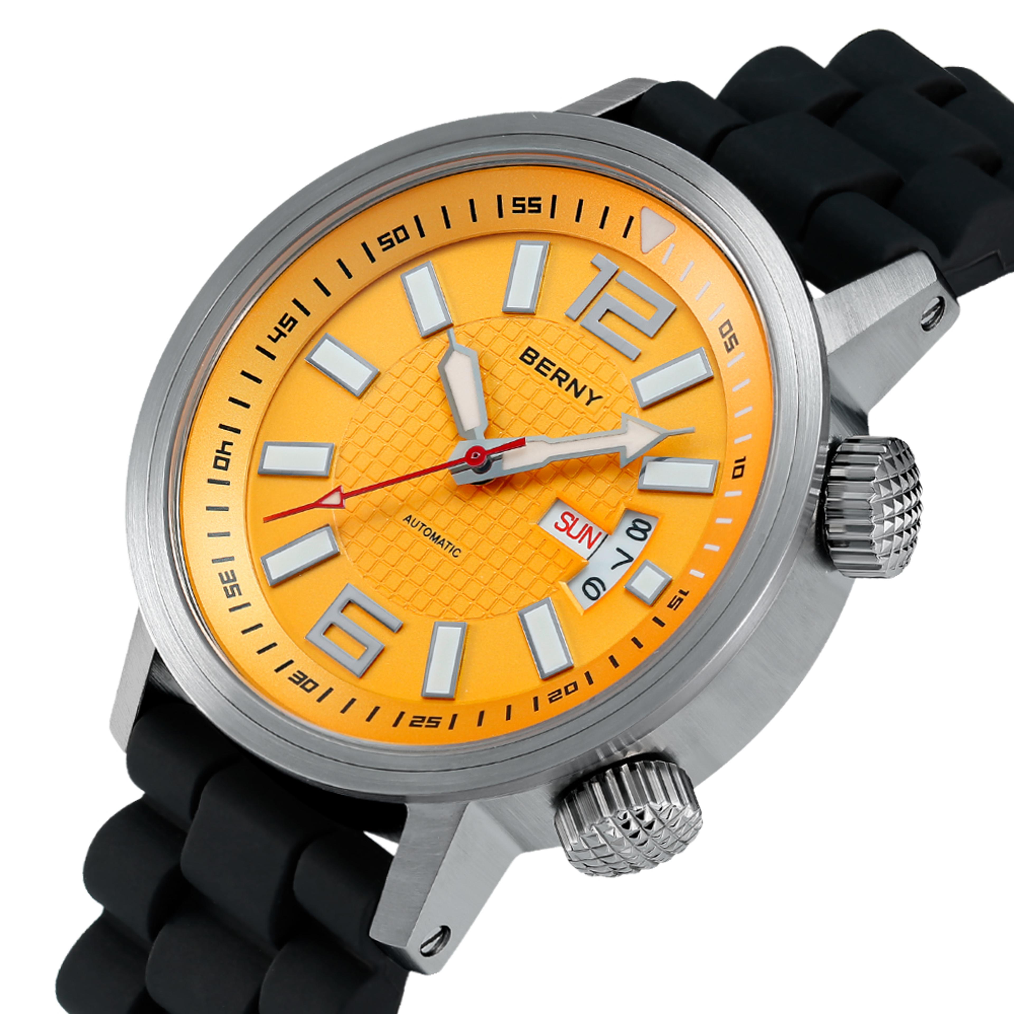 men's automatic dive watch waterproof sapphire crystal self winding