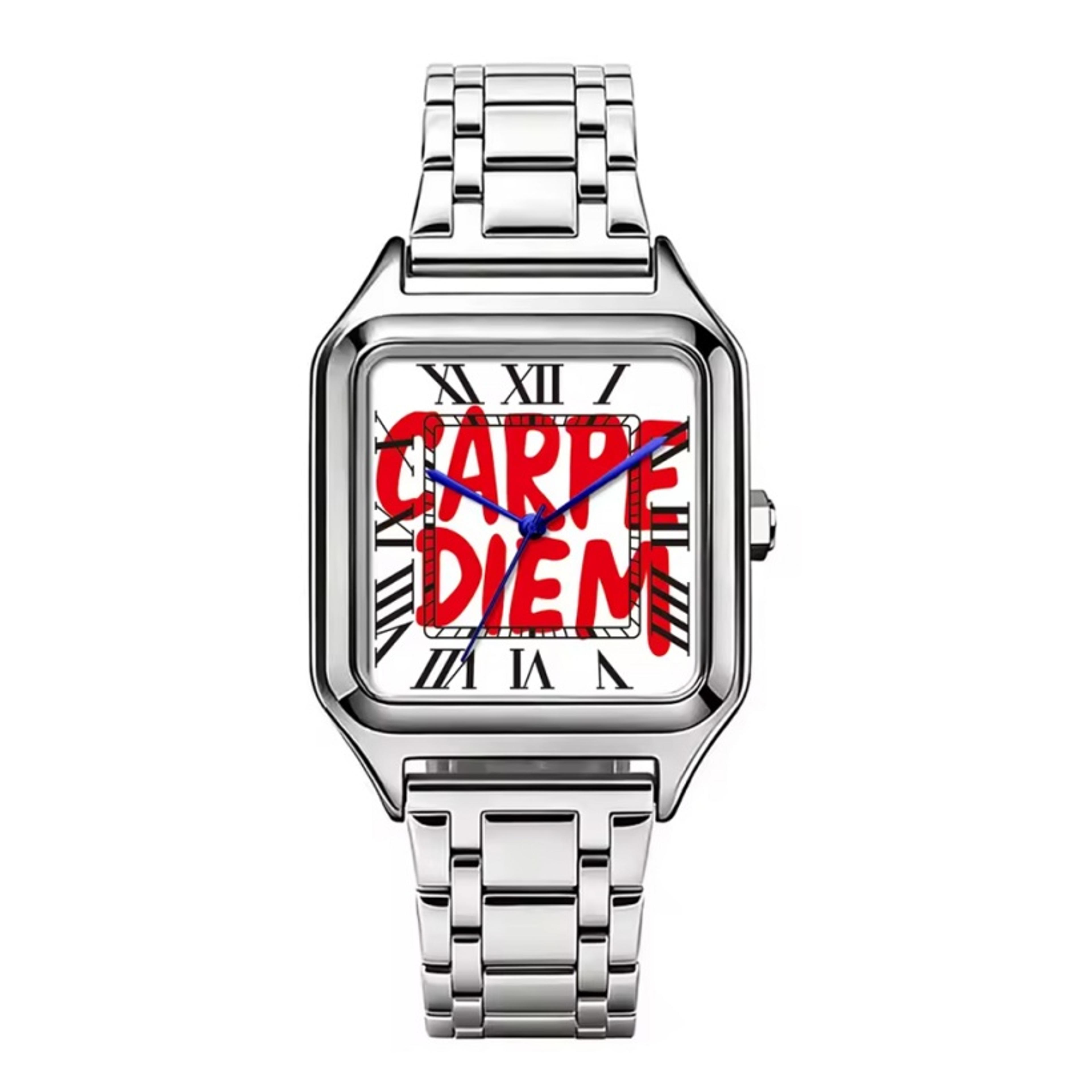Time Is Money Square Mens Quartz Watch Graffiti Dial Hip Hop Streetwear Watch 6
