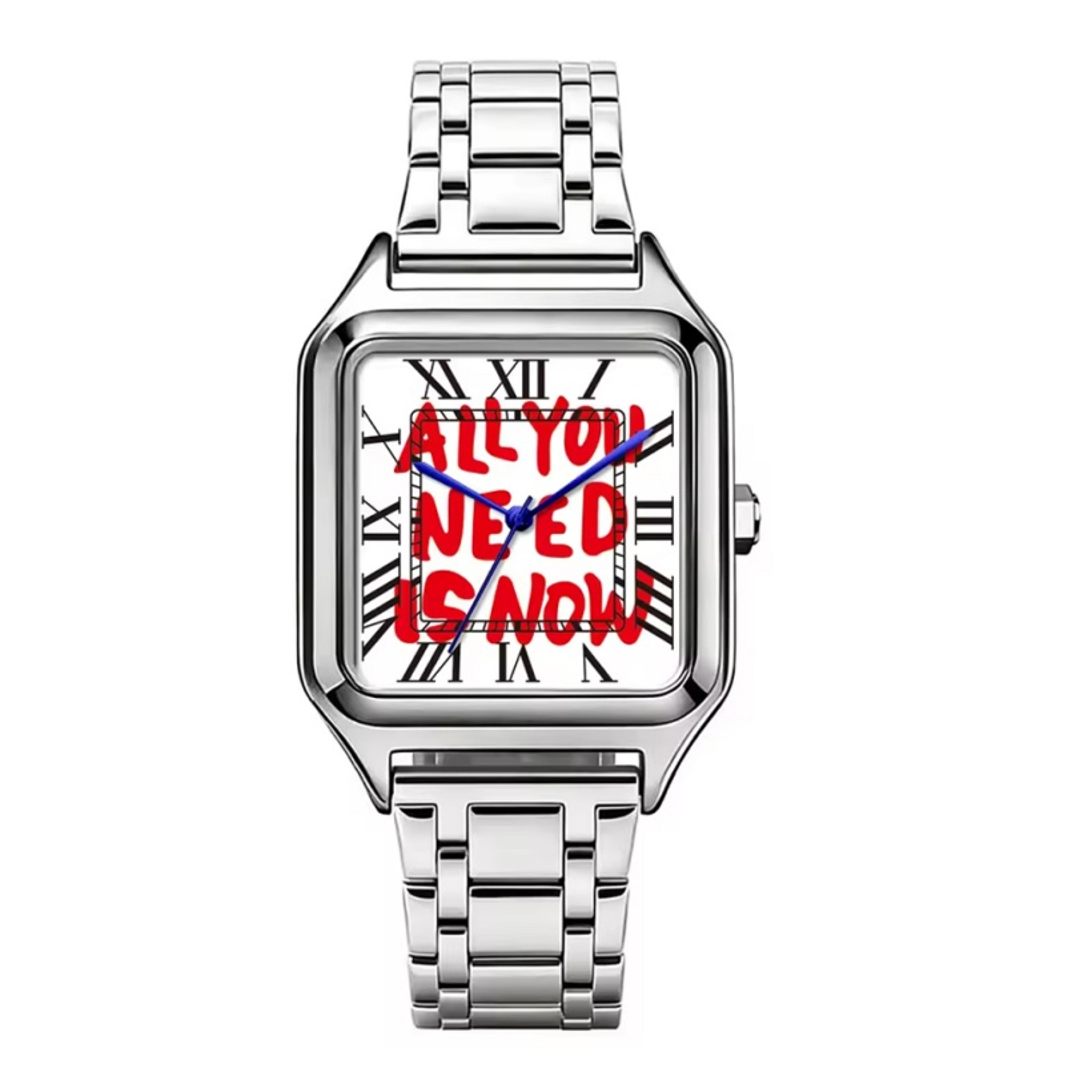 Time Is Money Square Mens Quartz Watch Graffiti Dial Hip Hop Streetwear Watch 8