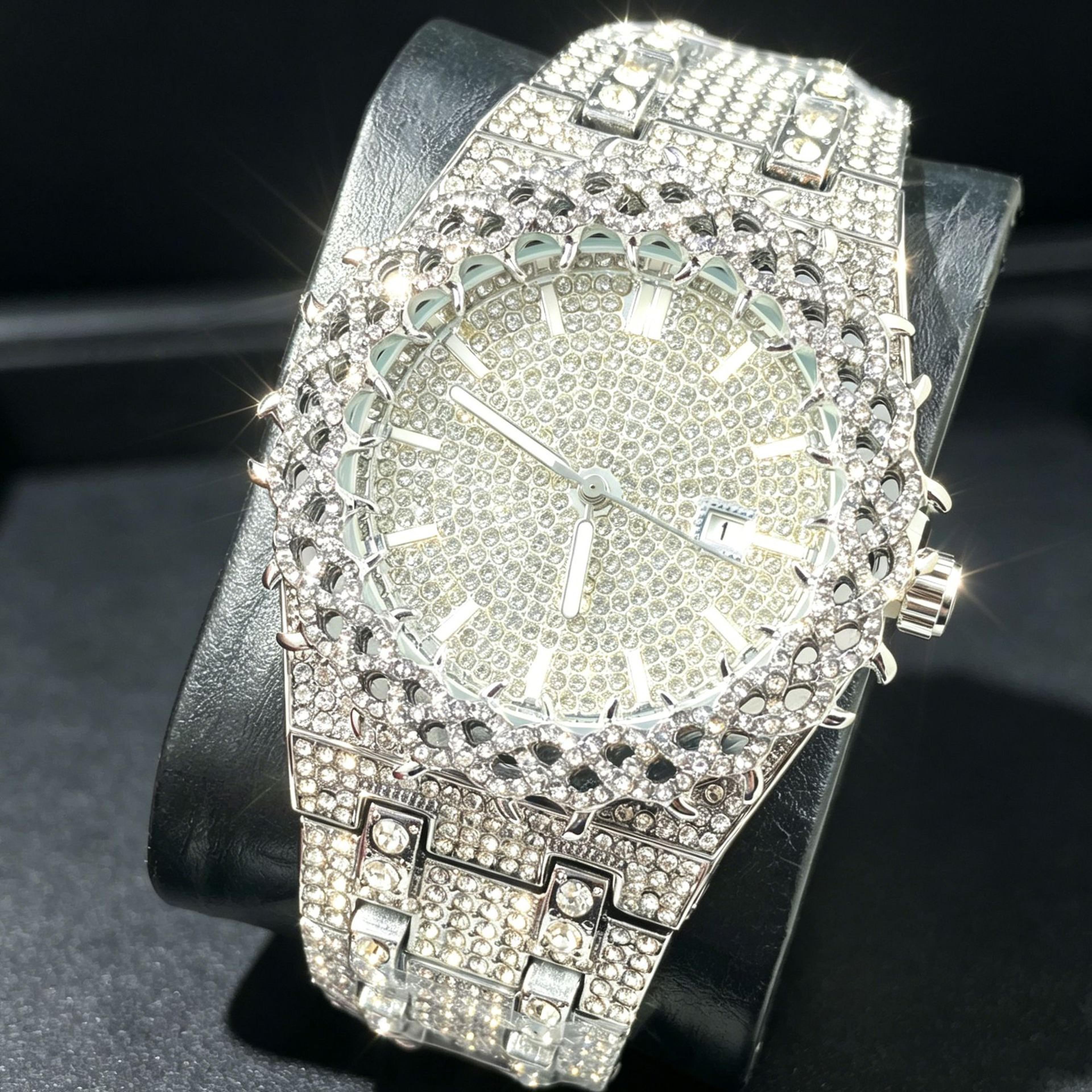 Iced Out Thorn Watch For Men Hip Hop Quartz Luxury Statement Timepiece 3