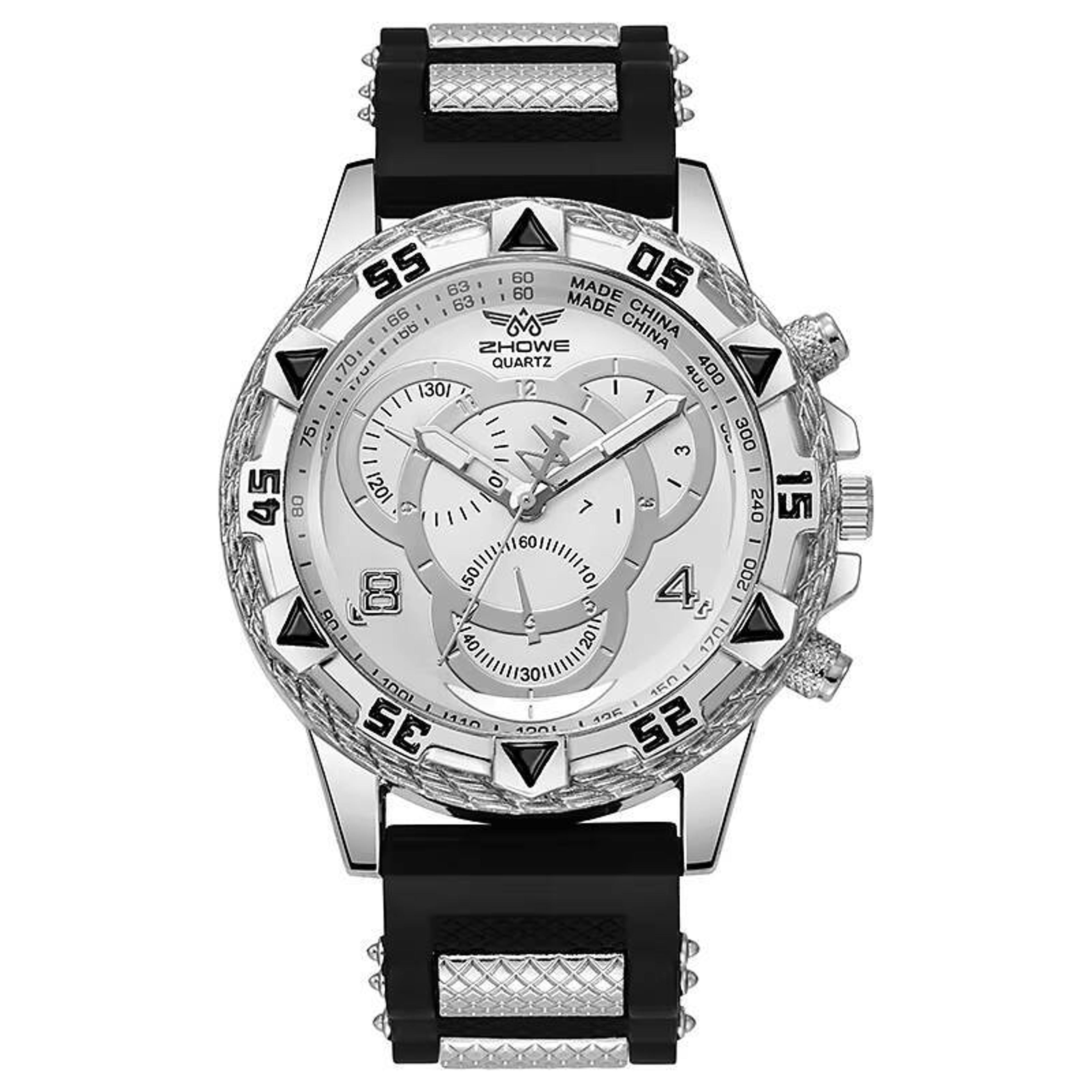 Mens Sports Watch Silicone Band Analog Quartz Wristwatch 7