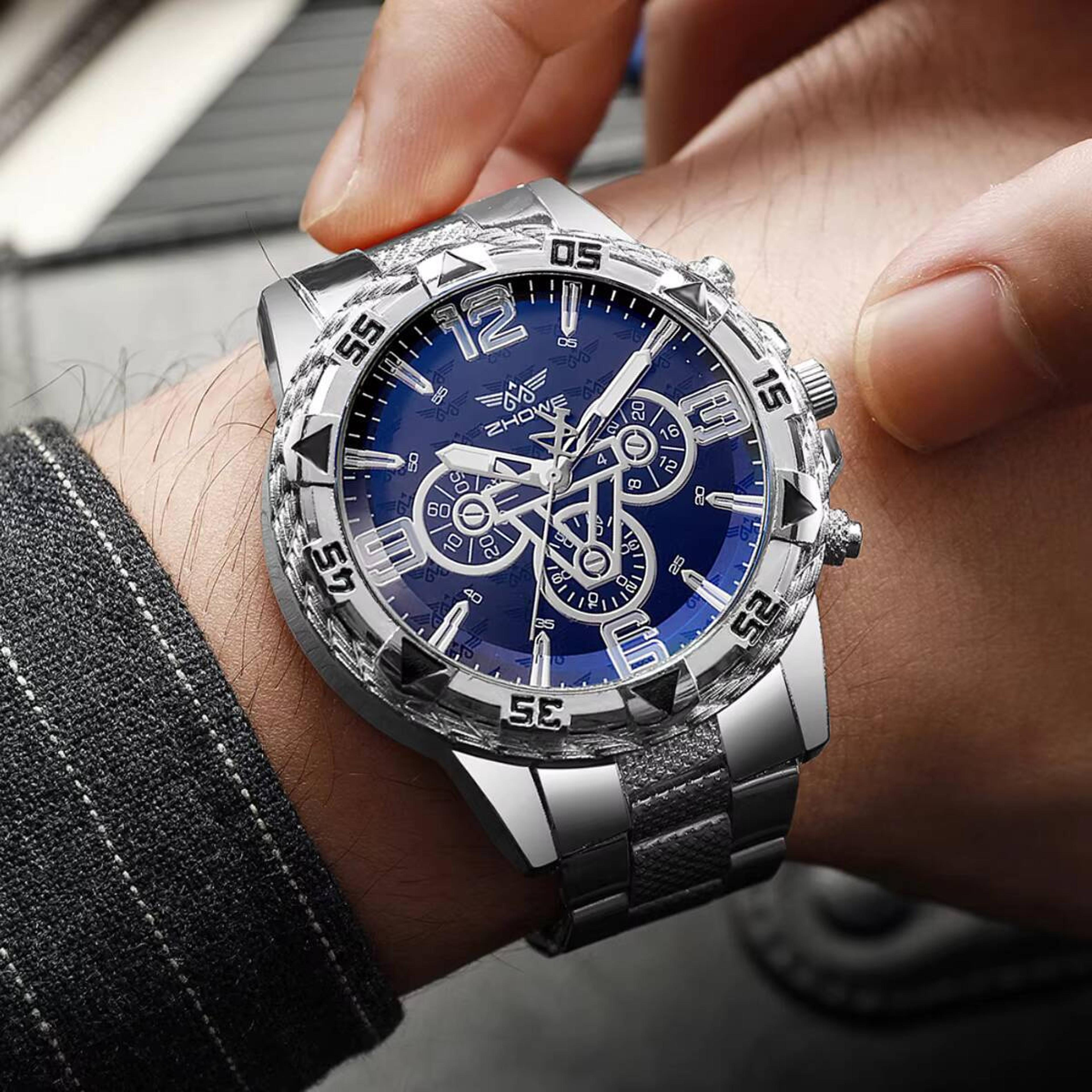 Luxury Large Dial Mens Quartz Watch For Business And Casual Style 2