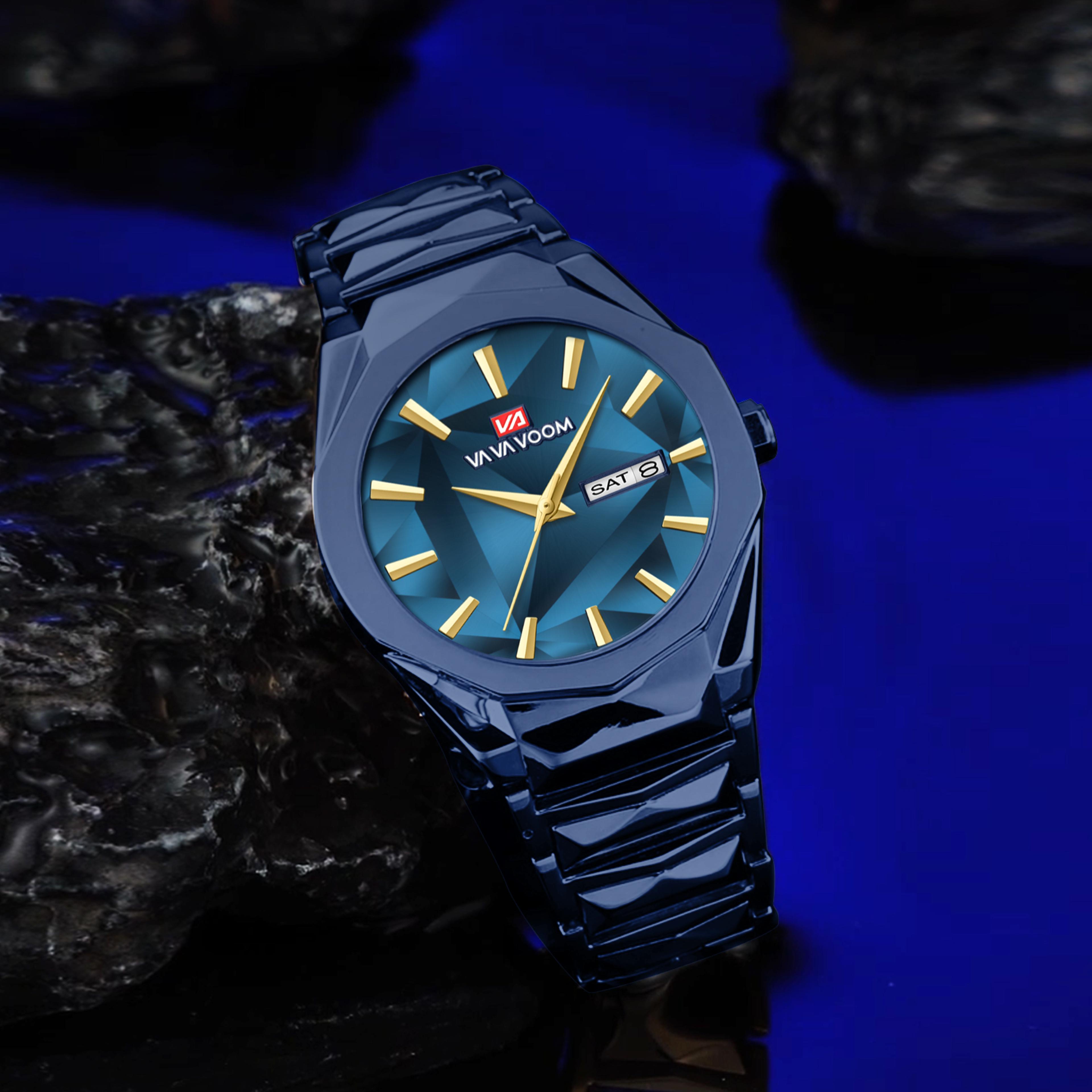 luxury diamond mens quartz watch stainless steel double calendar business wristwatch