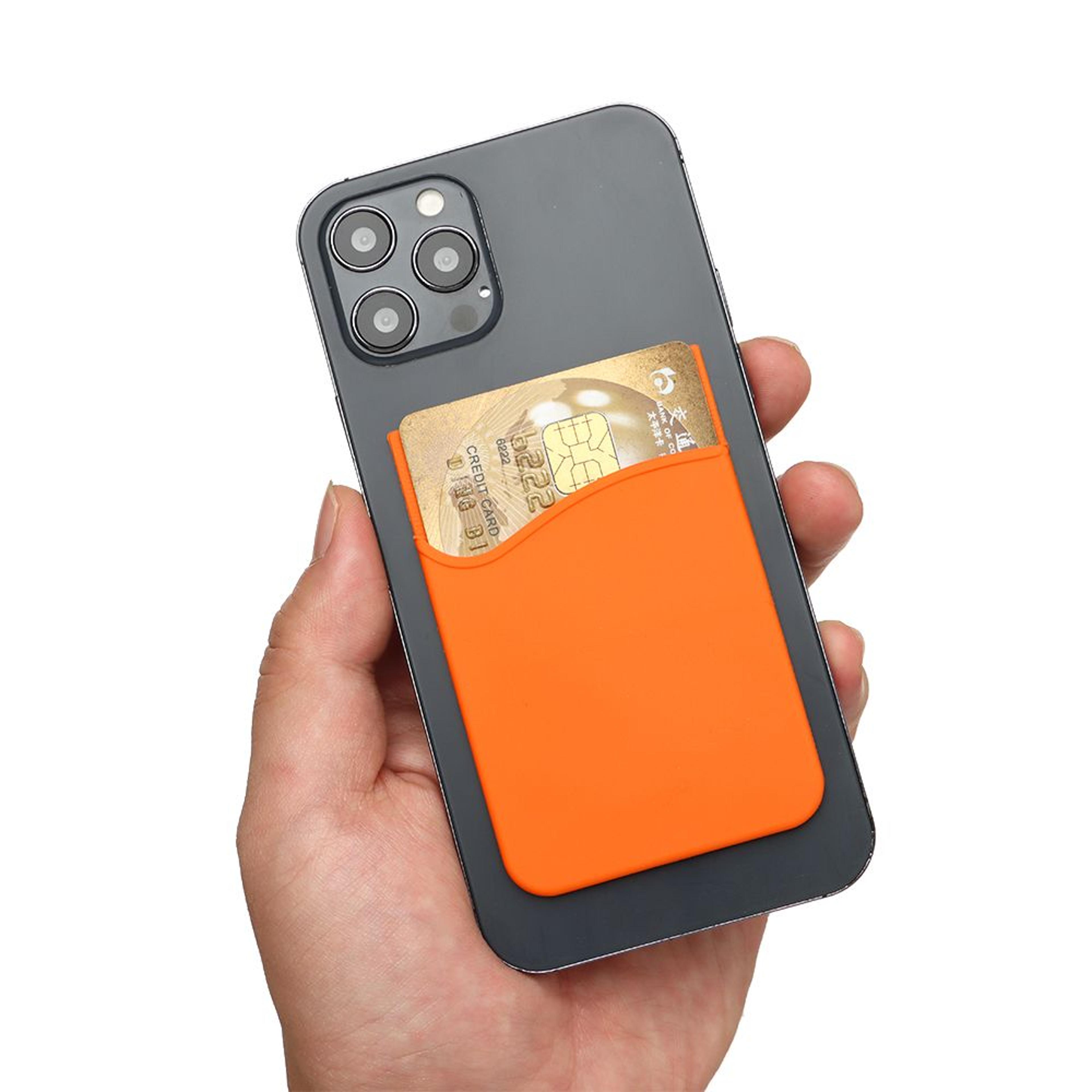 Slim Silicone Phone Card Holder Stick On Phone Wallet 2