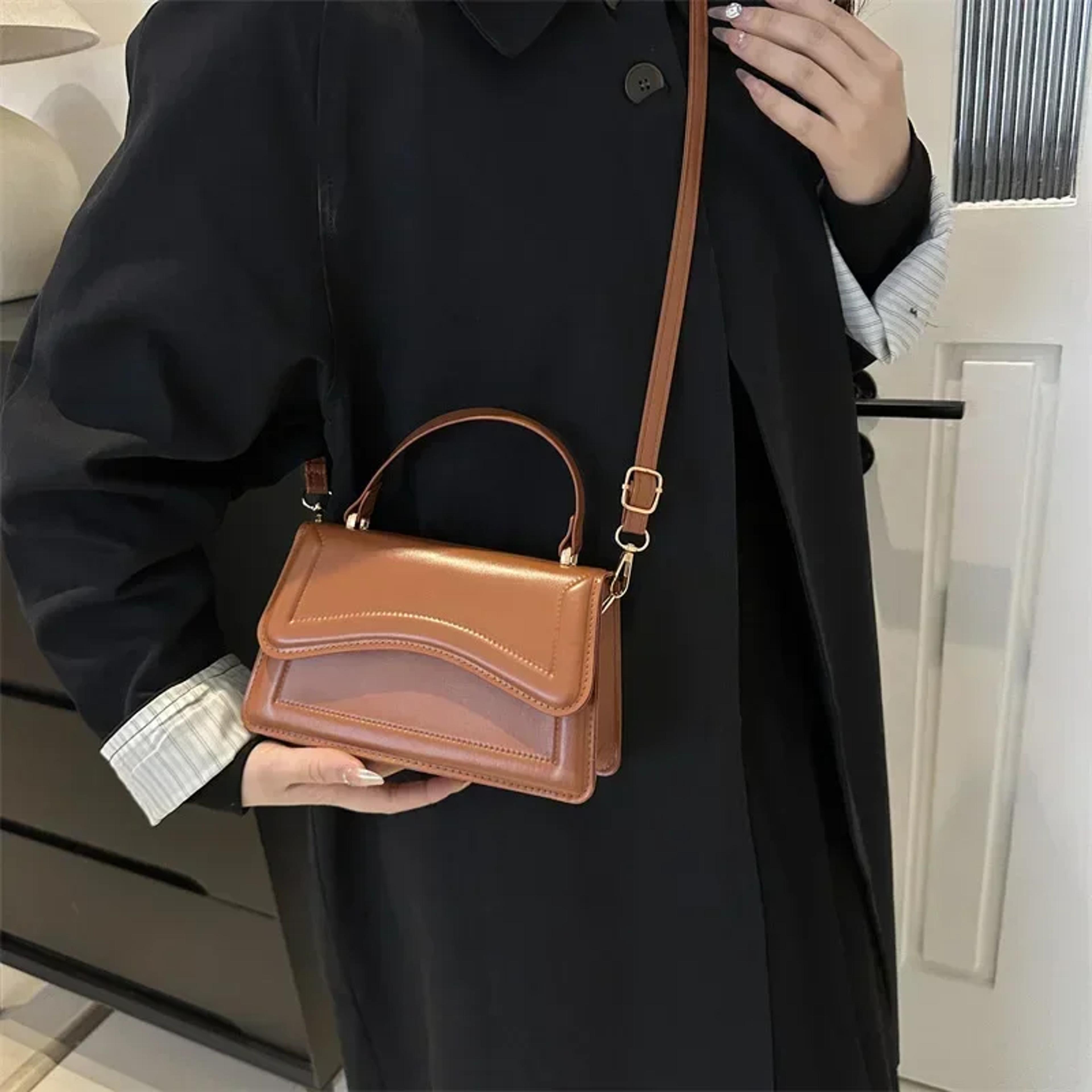 womens tpu shoulder crossbody bag with solid color square design