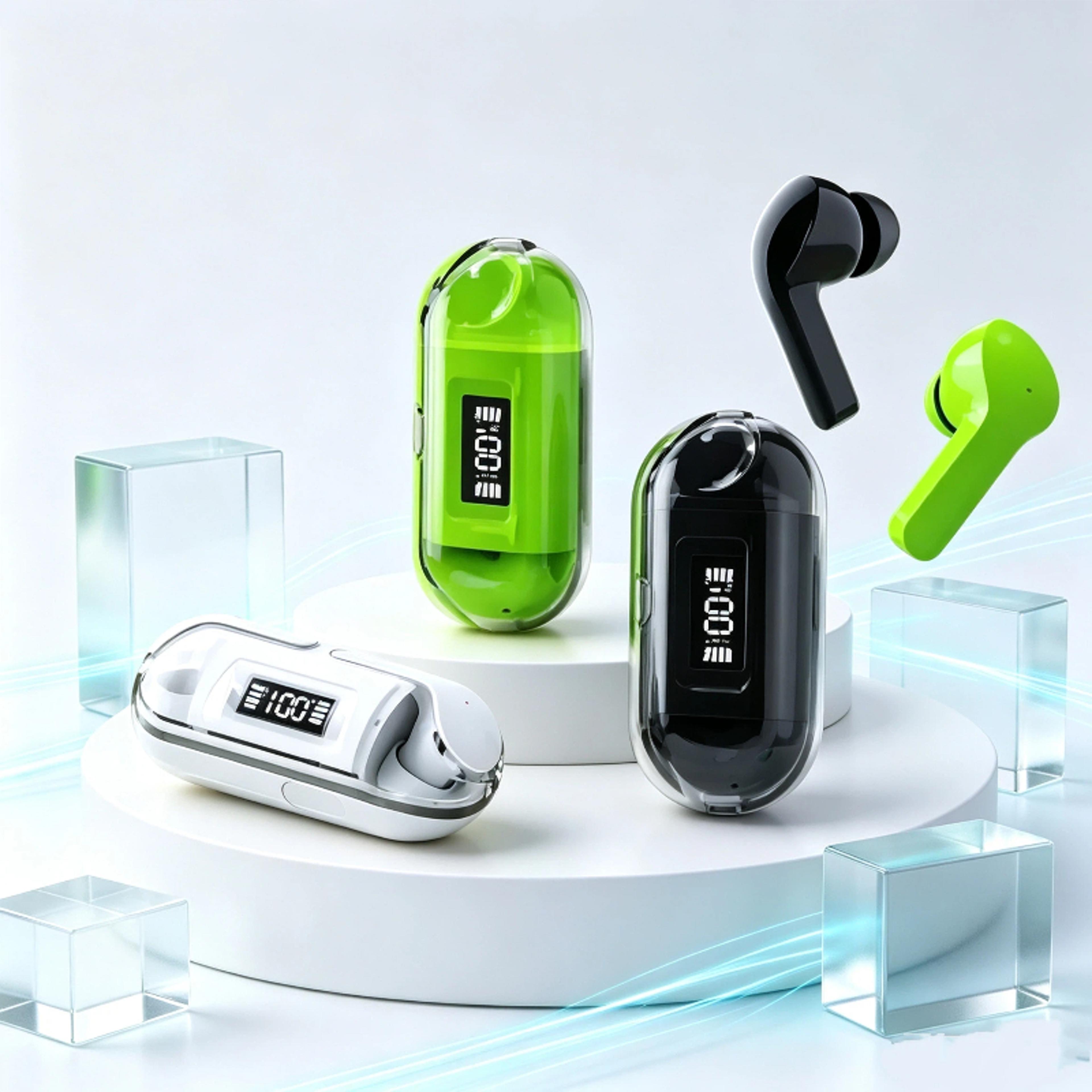 tws bluetooth earbuds with active cancellation and charging case