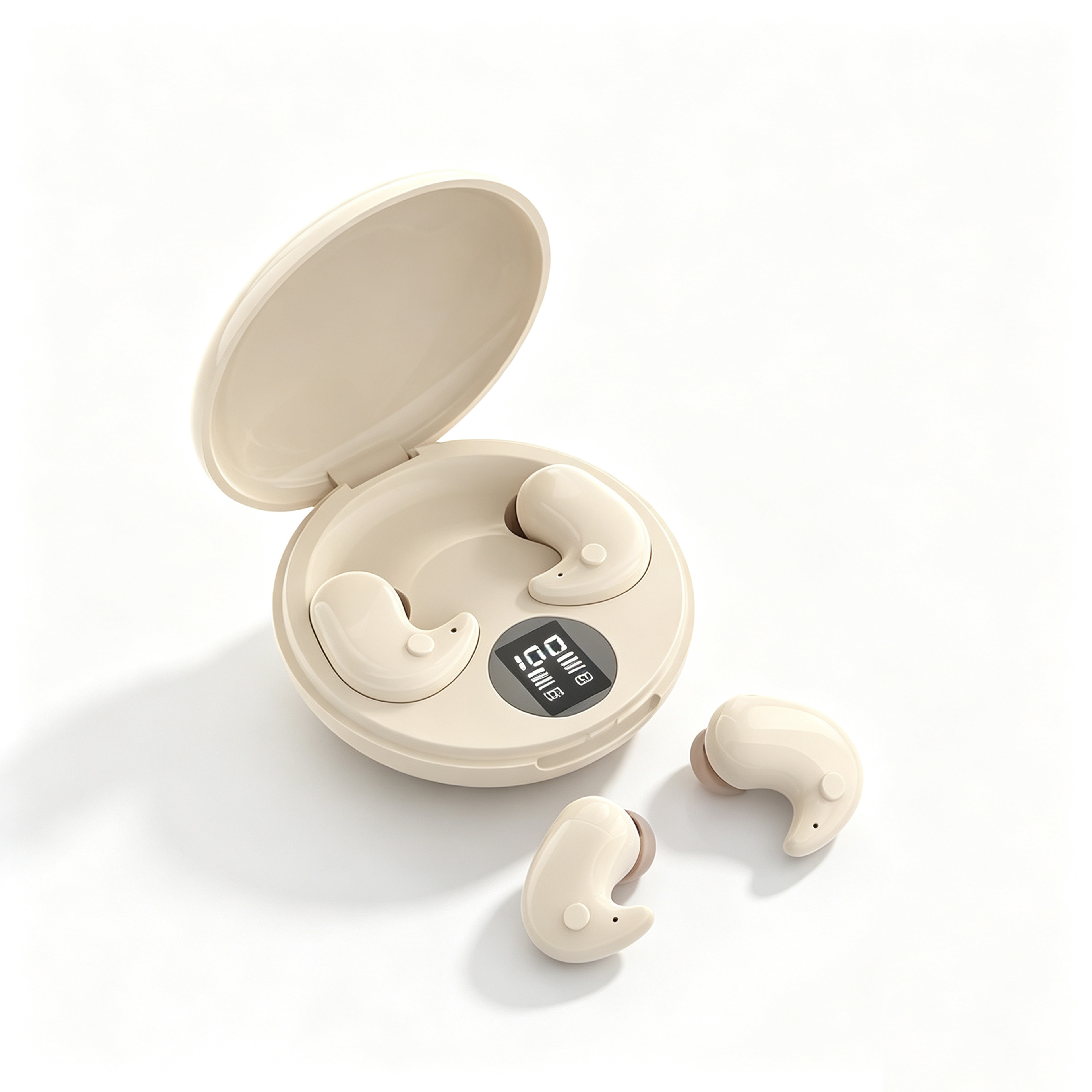 low profile wireless sleep earbuds with bluetooth and noise cancellation