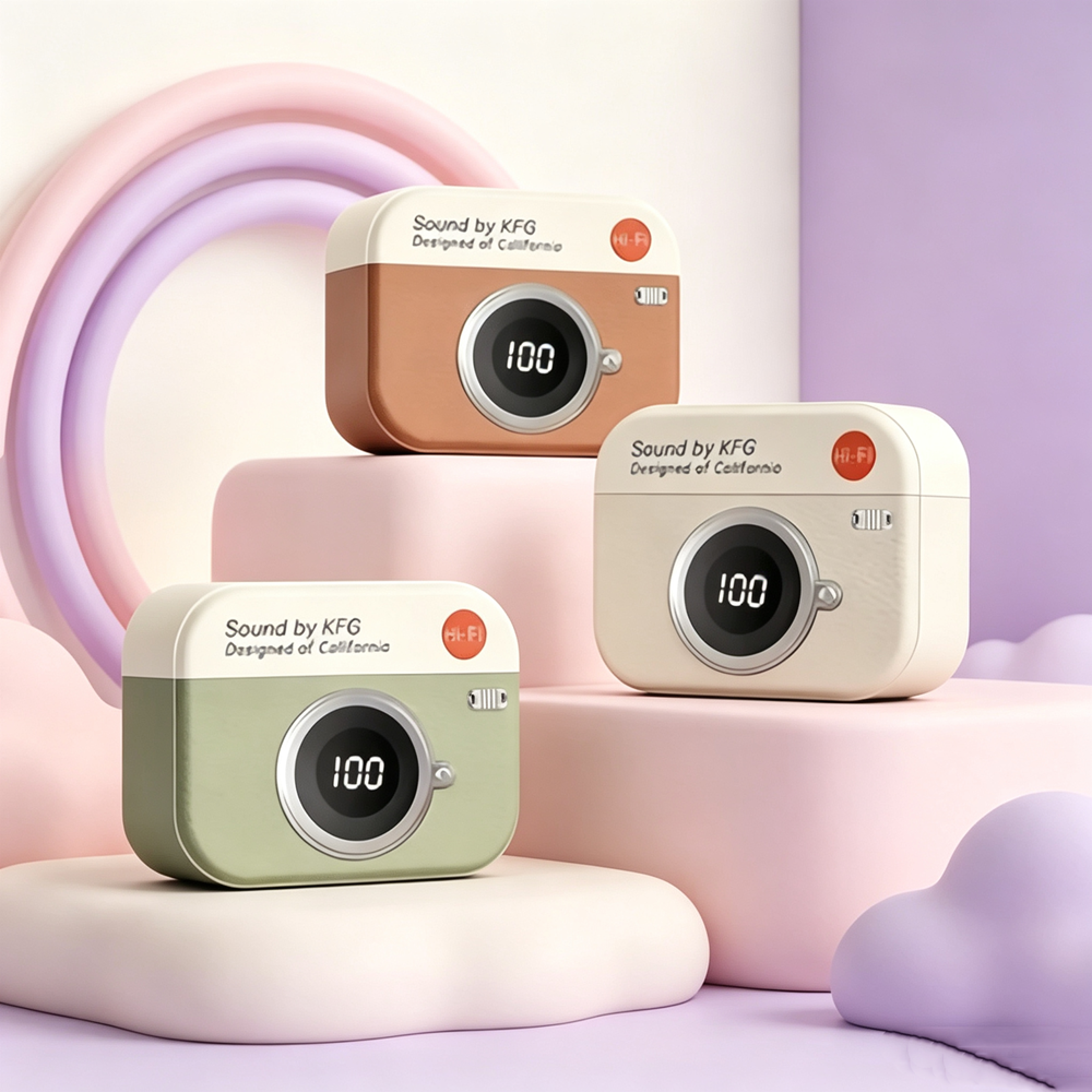 retro camera bluetooth wireless earbuds with active noise cancellation