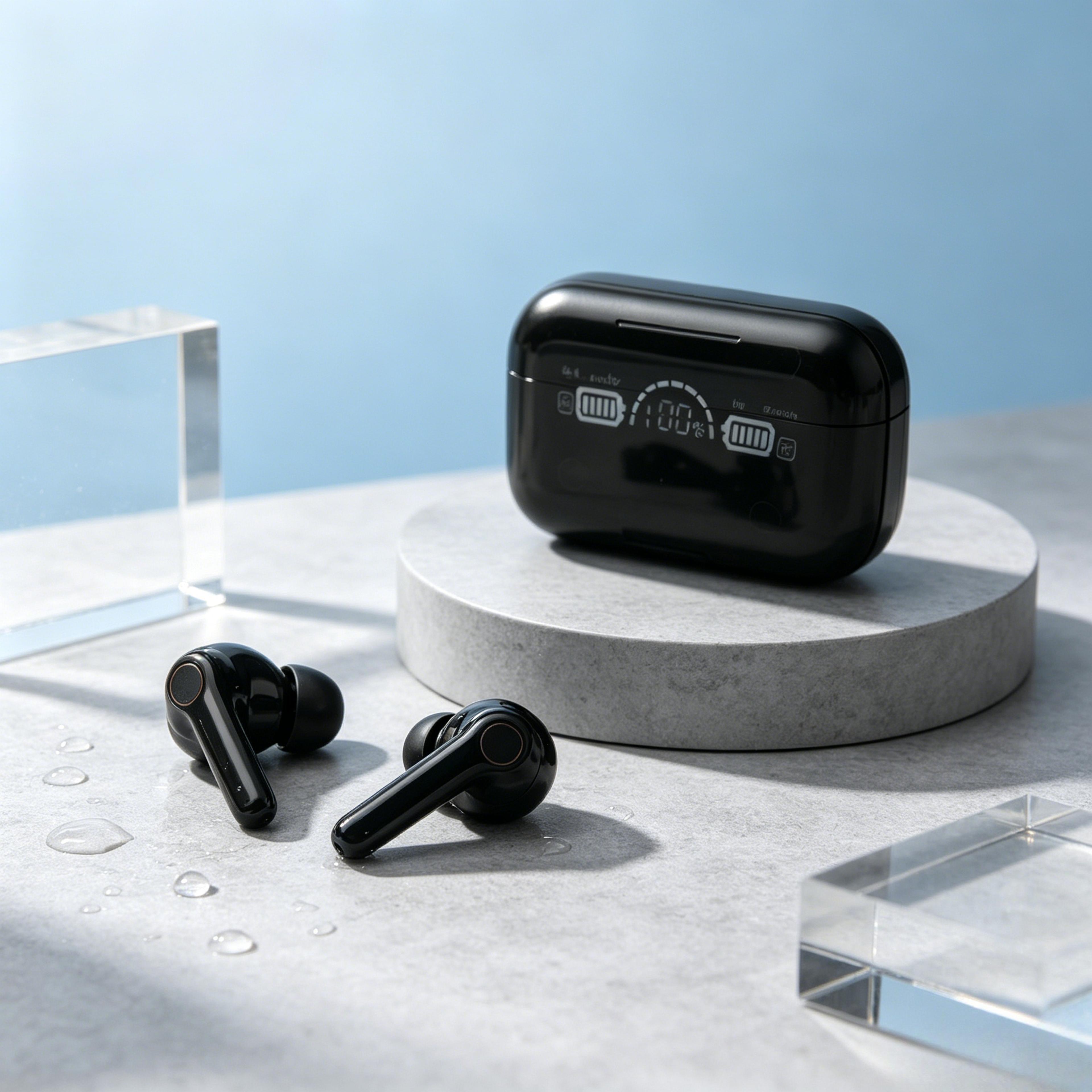 wireless bluetooth headphones with active noise cancellation and charging case