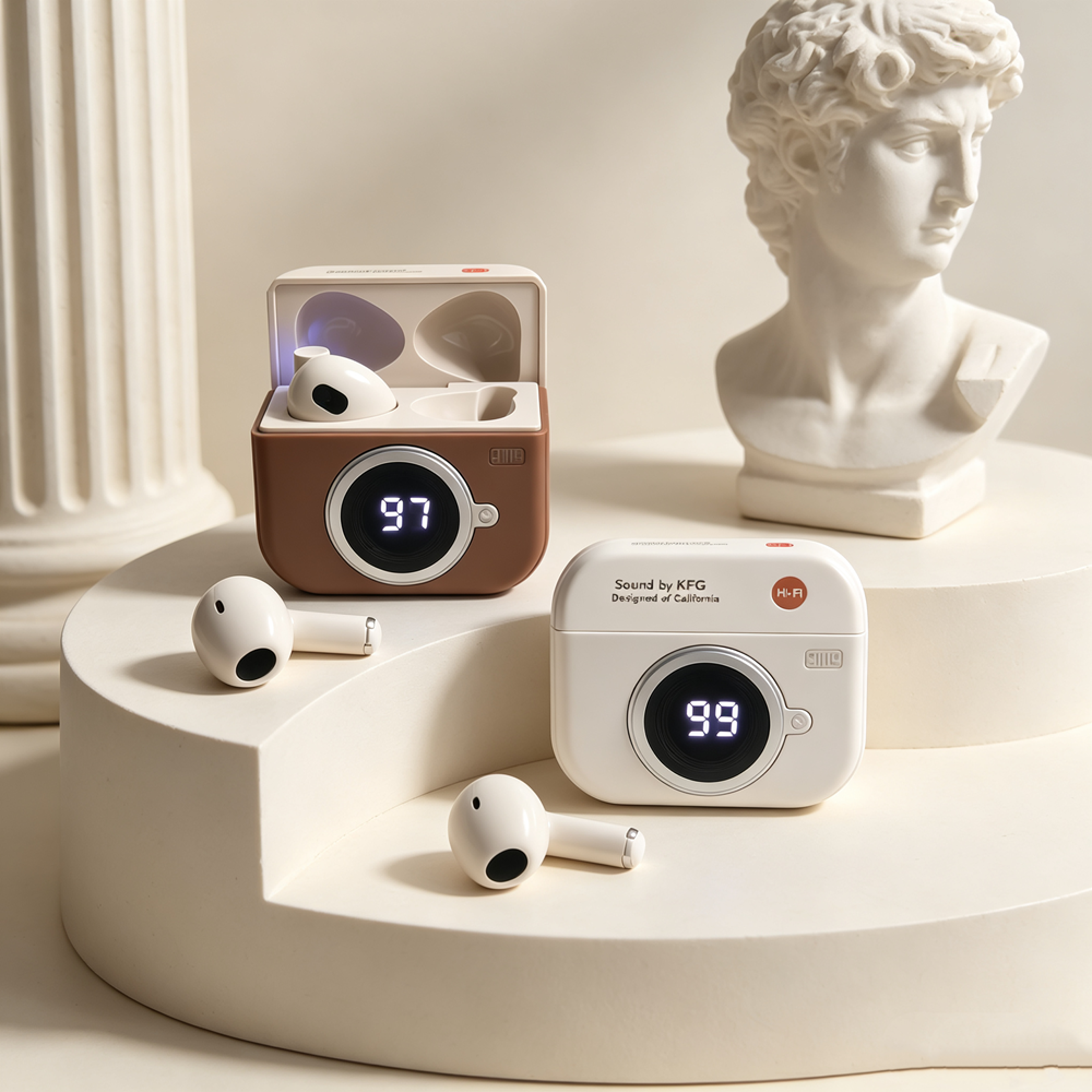 bluetooth wireless earbuds active noise cancellation charging case