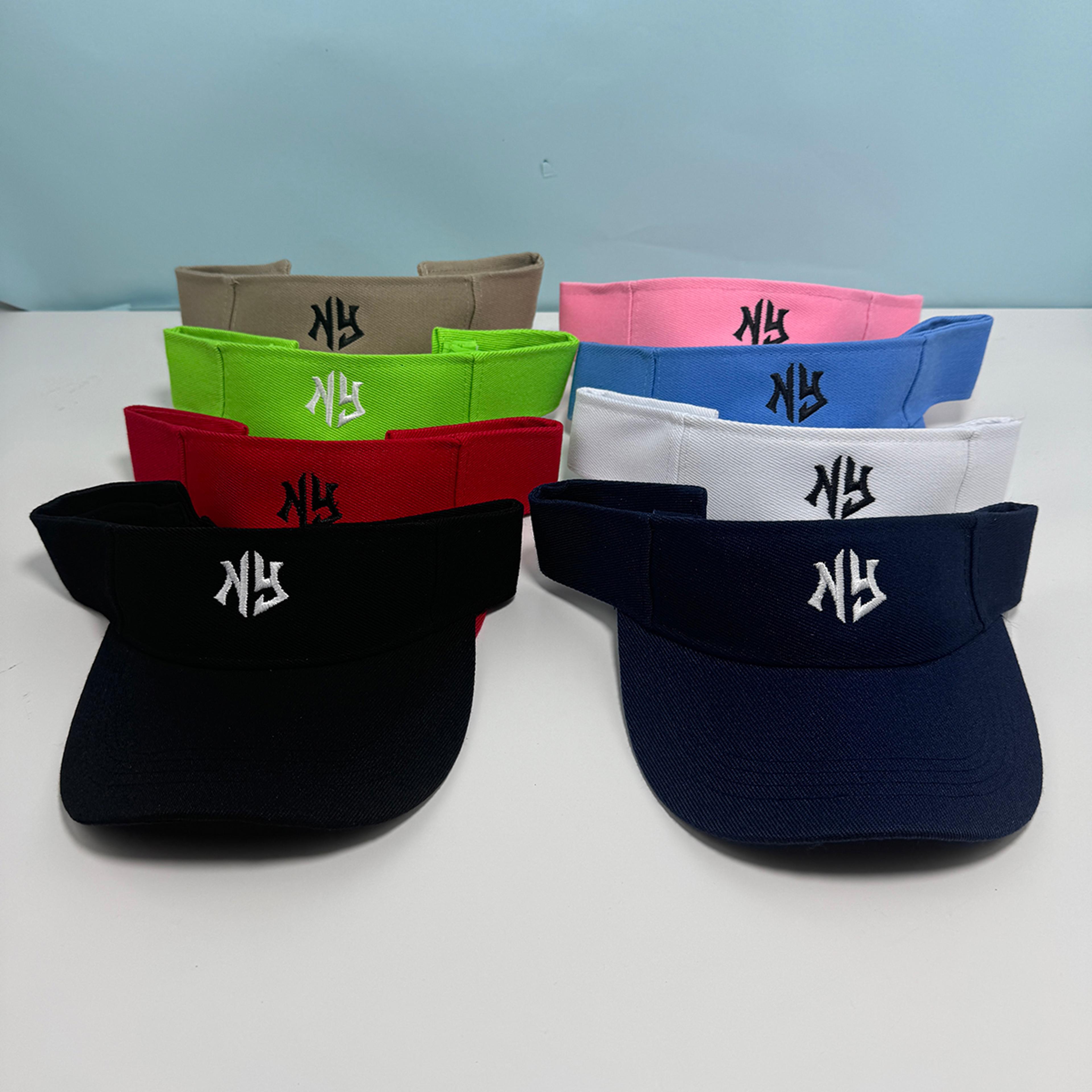 unisex adjustable empty top sun hat letter print athletic visor cap