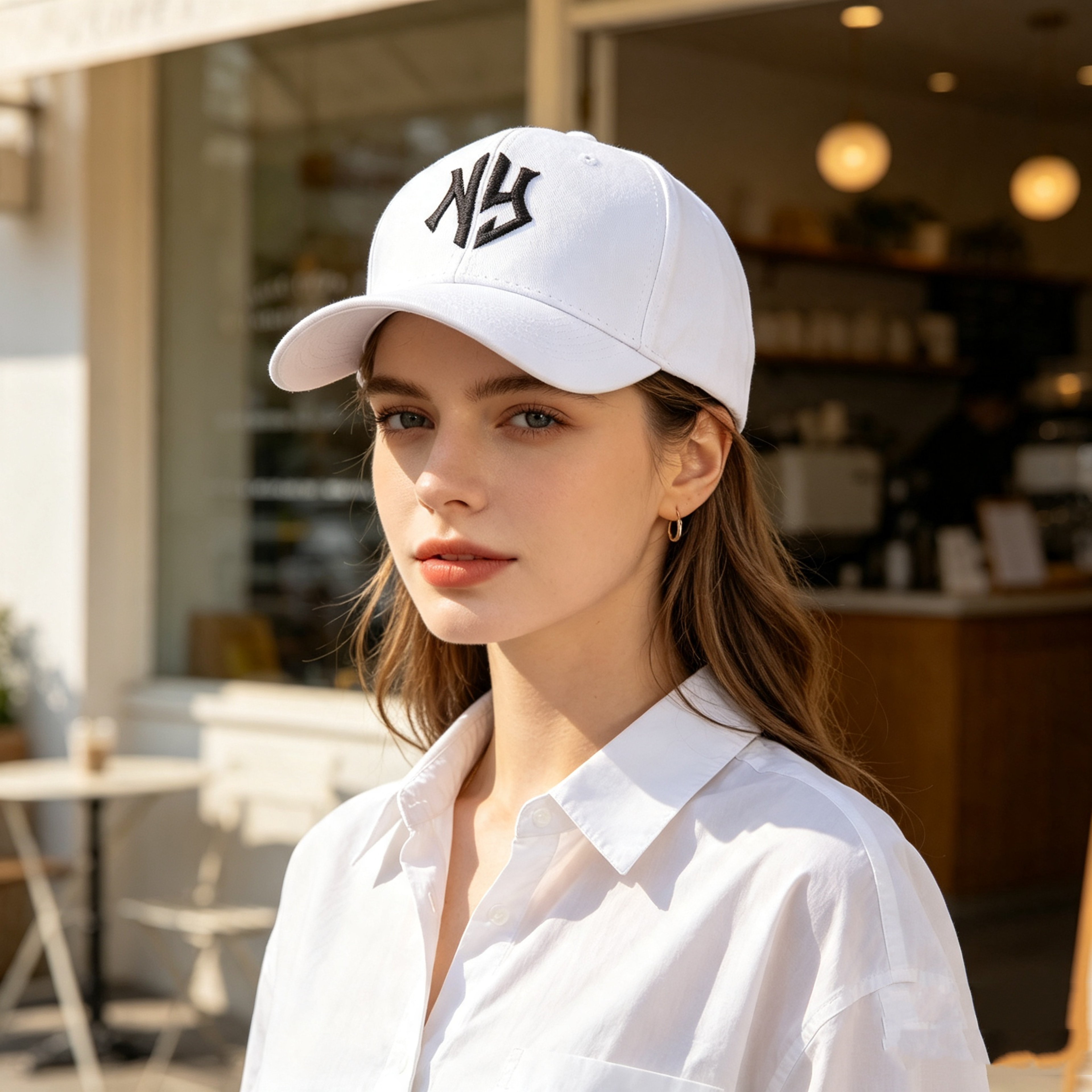 ny letter embroidery baseball cap hard crown curved brim snapback hat outdoor sun protection streetwear trucker cap