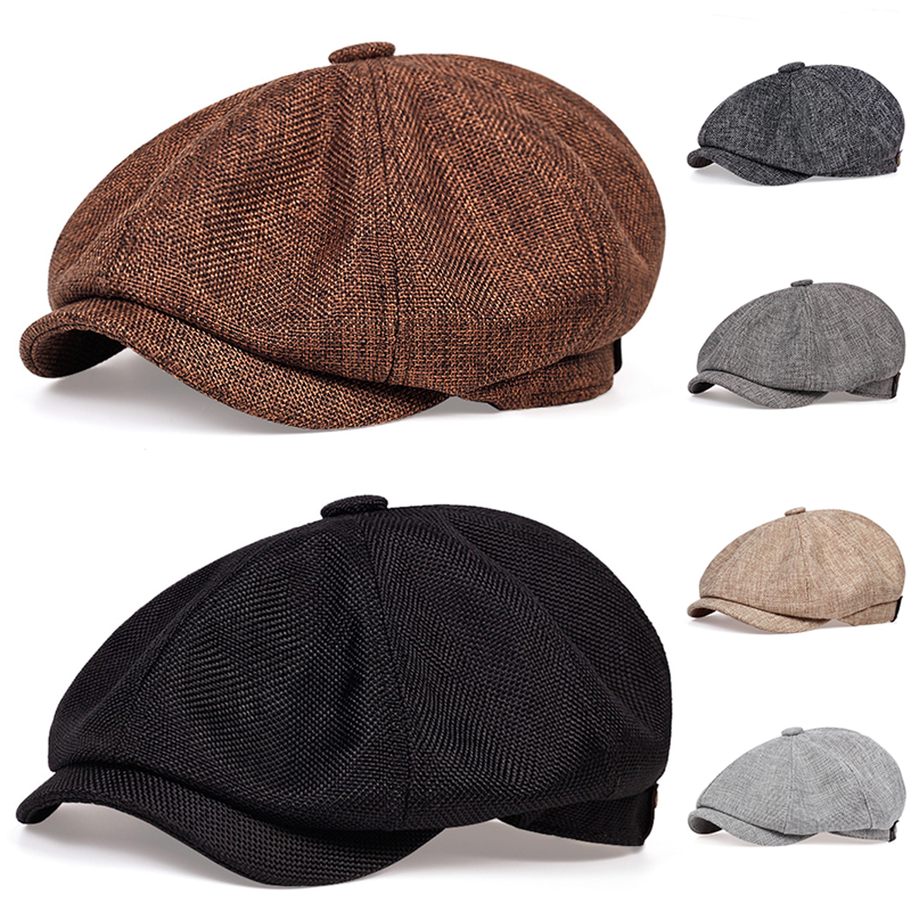 unisex casual octagonal newsboy hat adjustable retro beret cap
