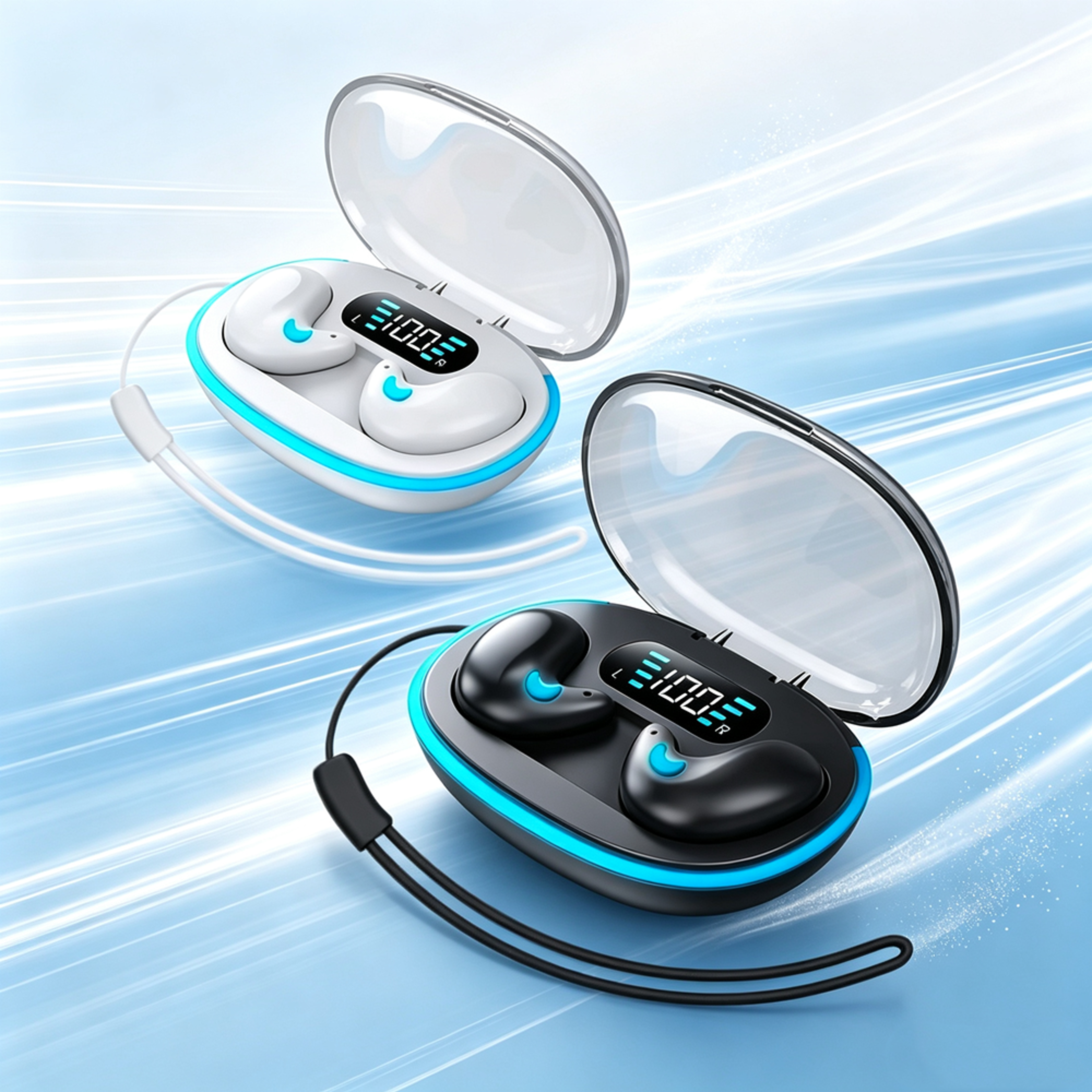 rugged waterproof wireless earbuds with active noise cancelling and charging case