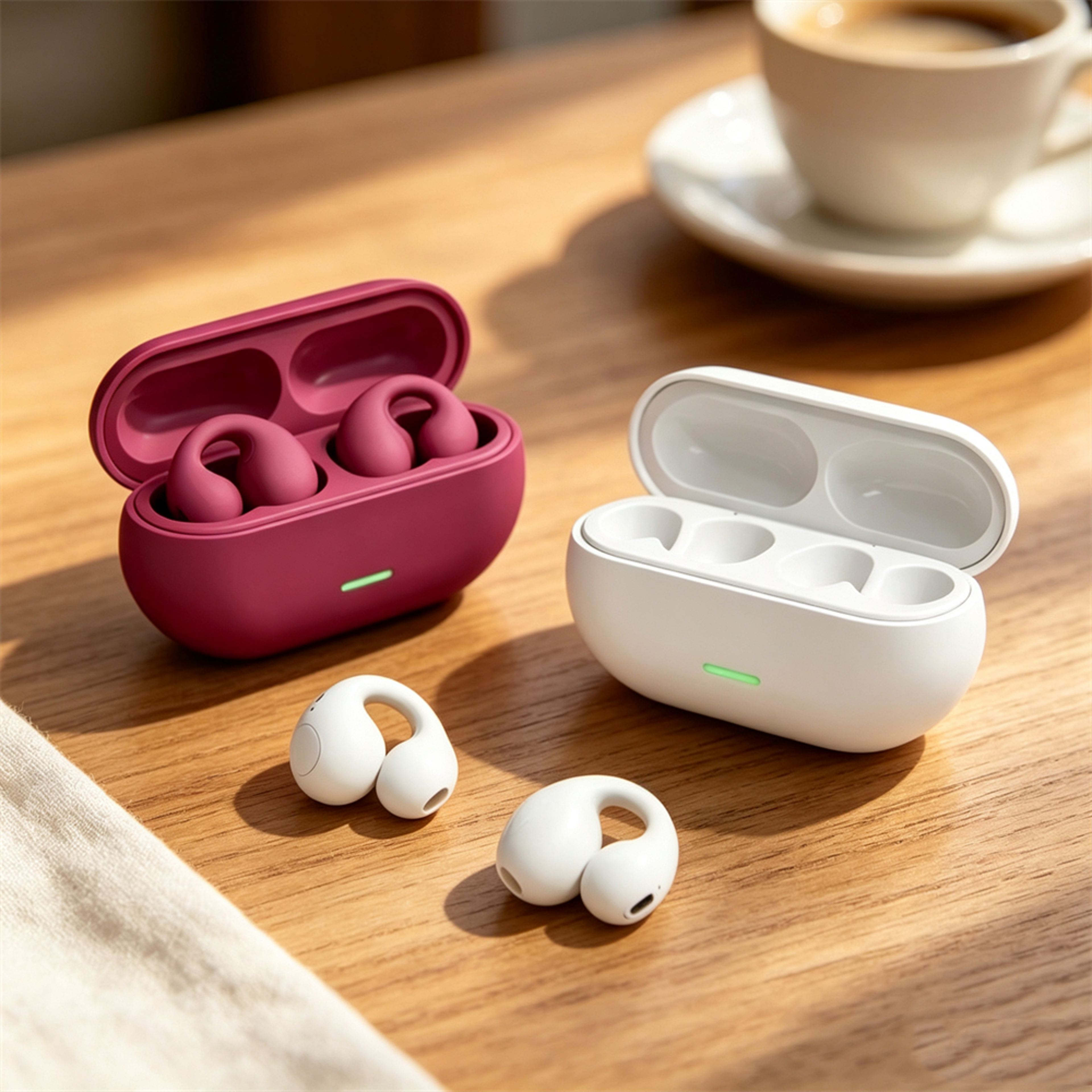 wireless ear clip bluetooth earphones with hd call touch control earbuds