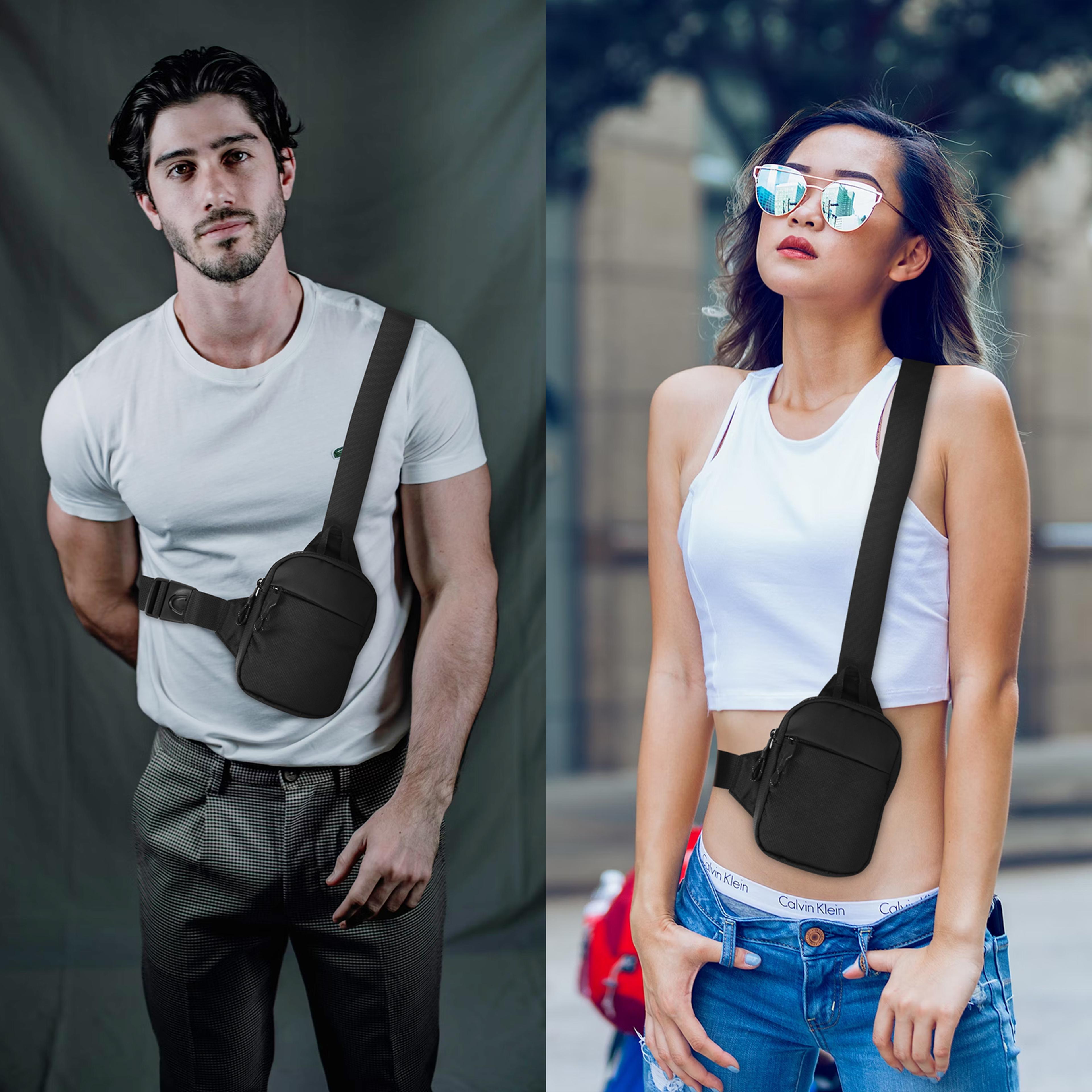 unisex nylon sports chest bag mini fashion satchel messenger pack