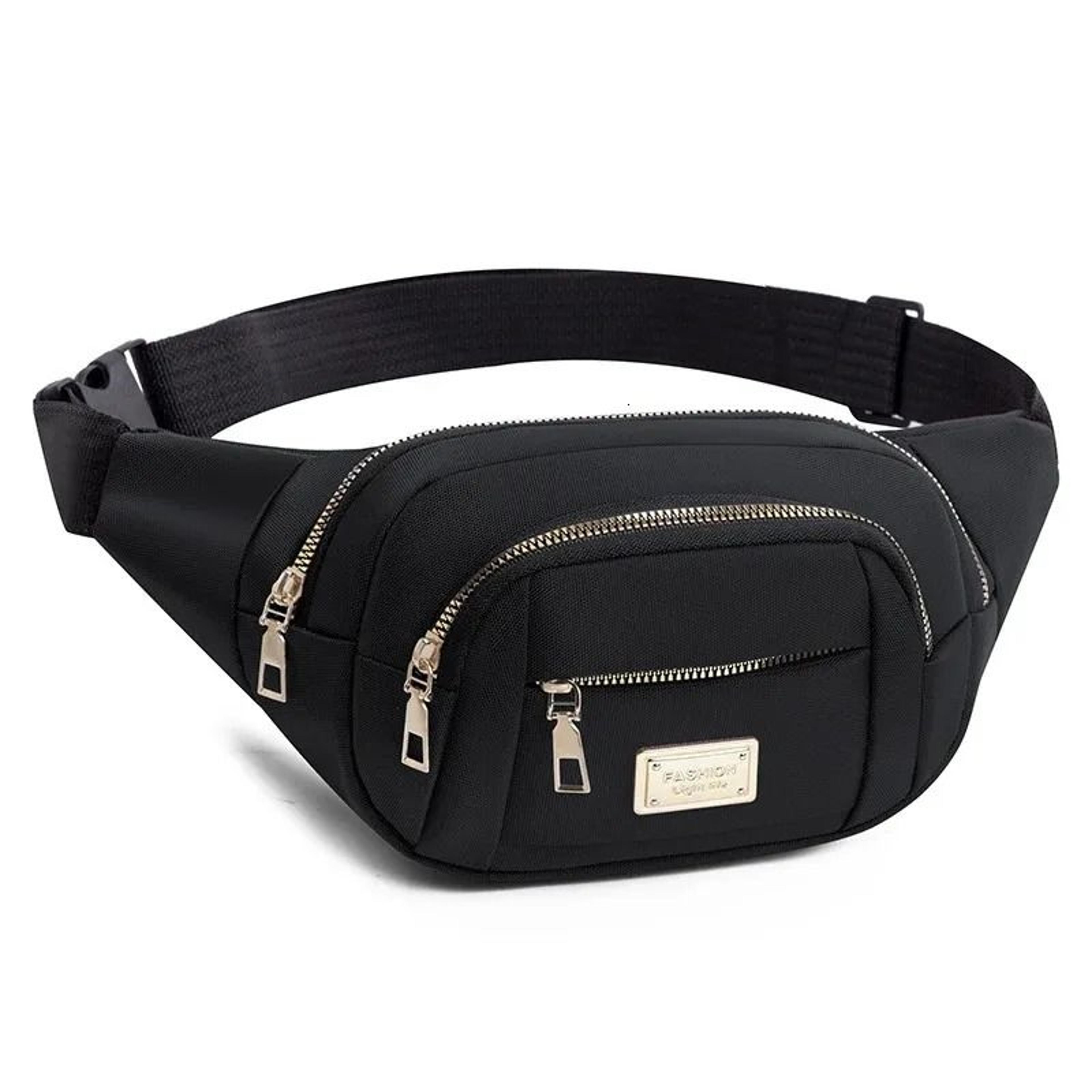 womens adjustable crossbody waist bag with zipper closure