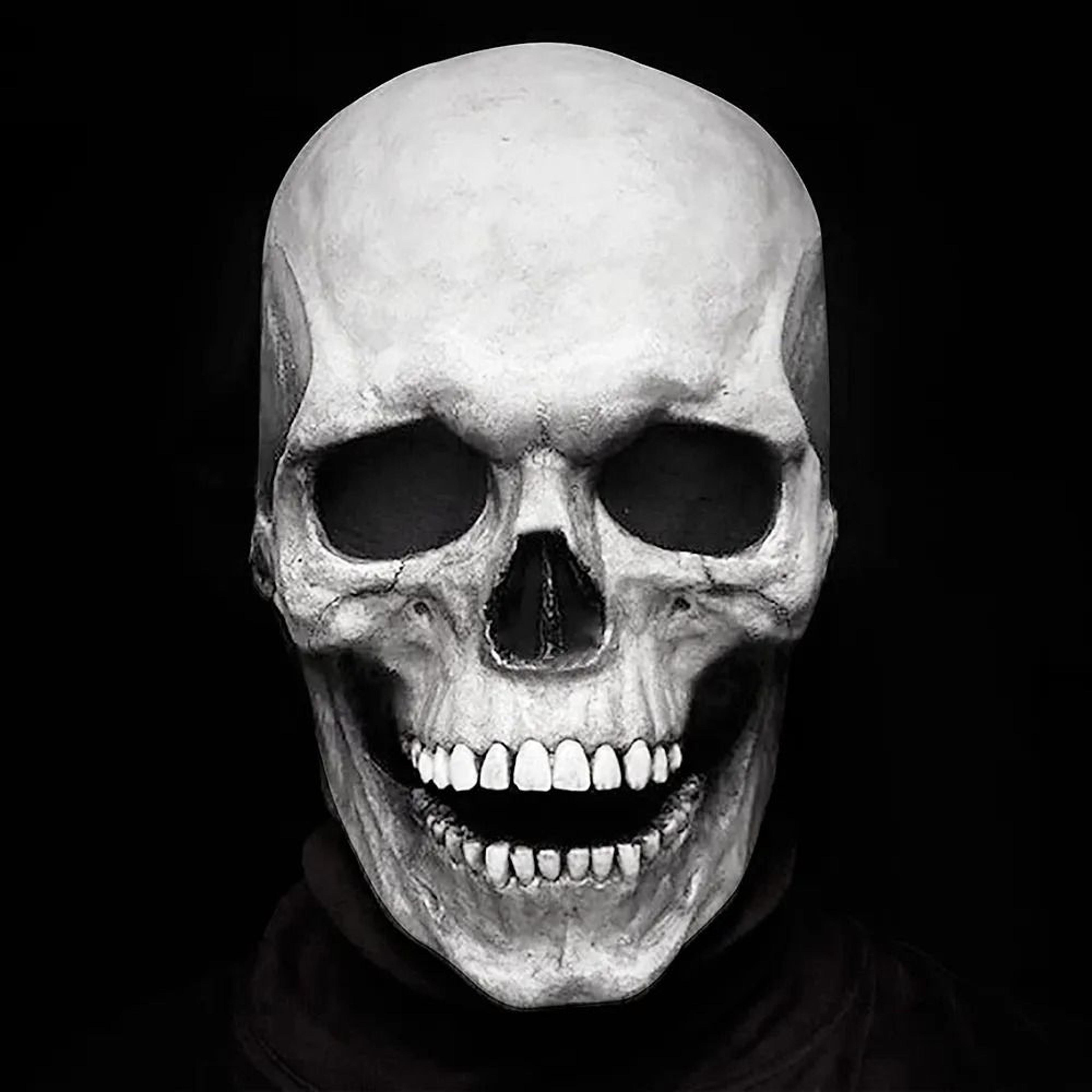 Halloween Skull Mask Full Head Latex Horror Helmet With Movable Jaw 1