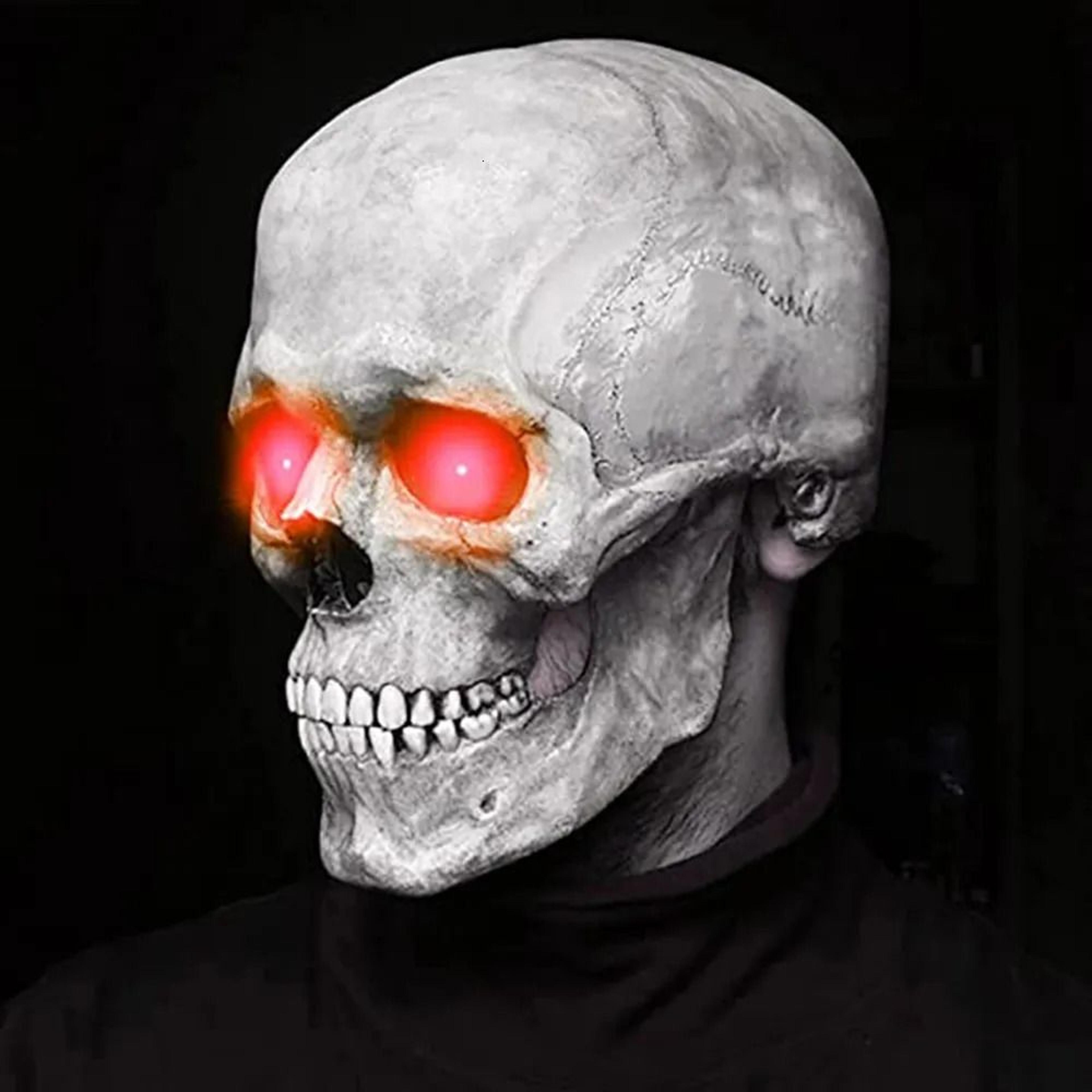 Halloween Skull Mask Full Head Latex Horror Helmet With Movable Jaw 6