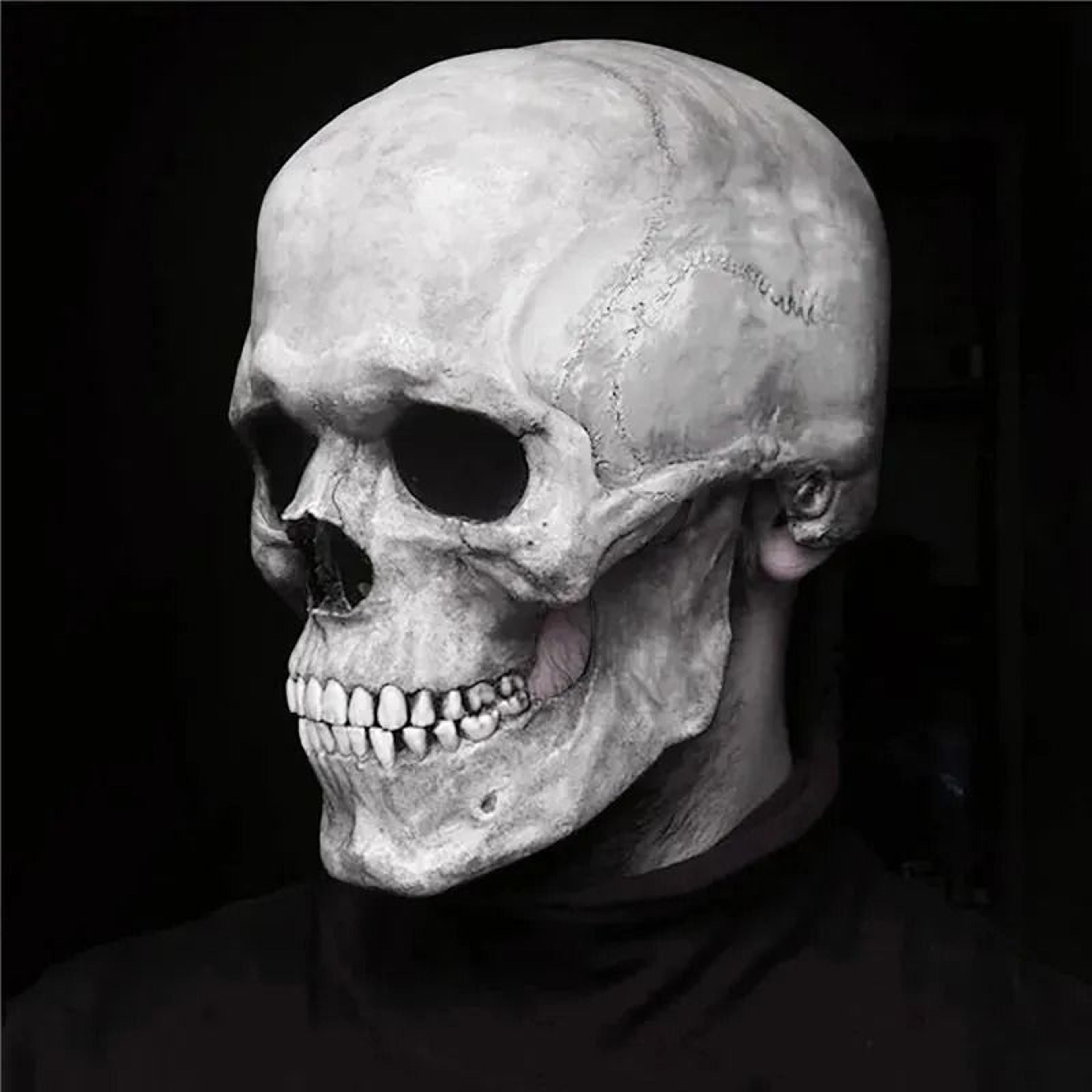 movable jaw skull halloween mask full head horror helmet for cosplay parties