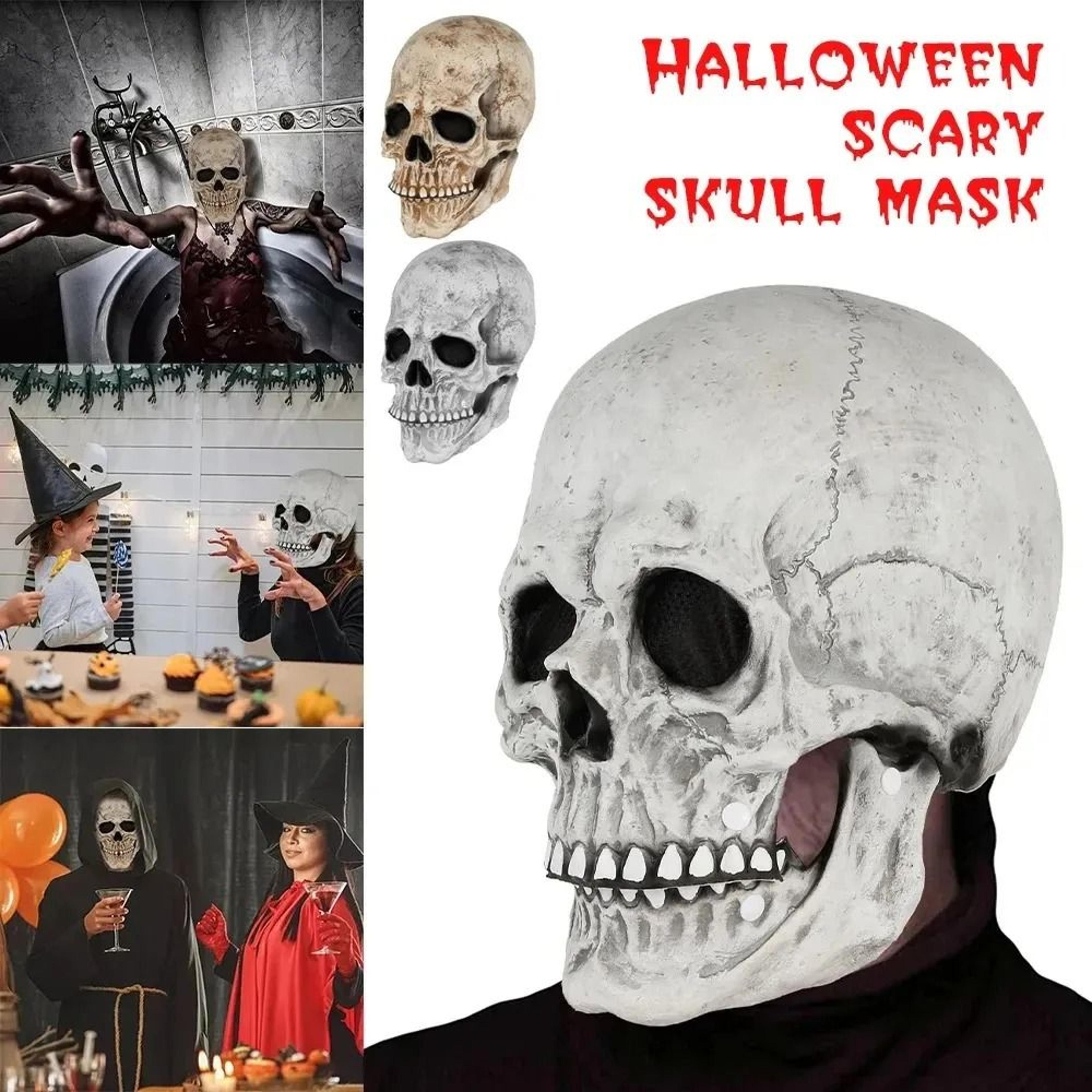 Movable Jaw Skull Halloween Mask Full Head Horror Helmet For Cosplay Parties 4