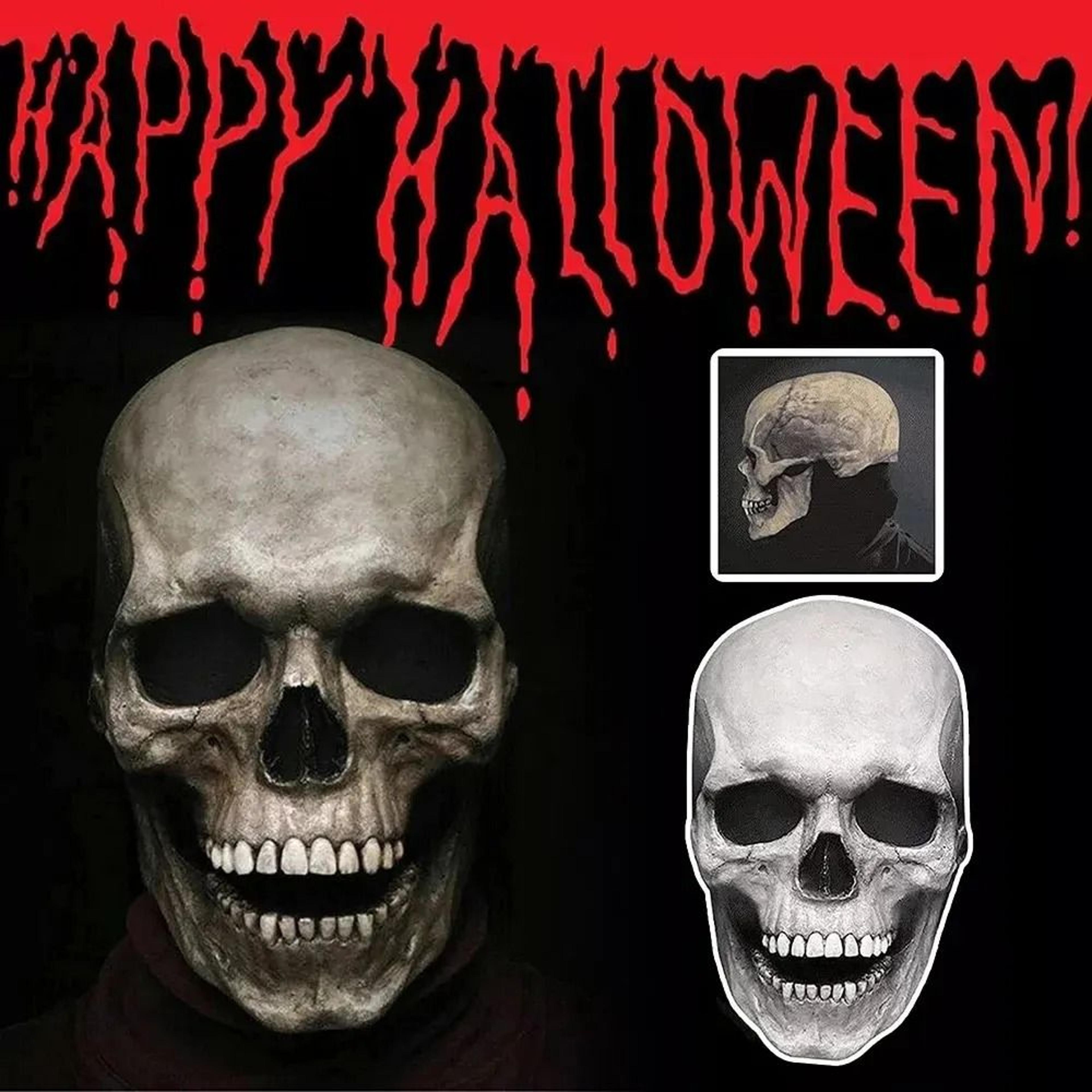 Movable Jaw Skull Halloween Mask Full Head Horror Helmet For Cosplay Parties 3