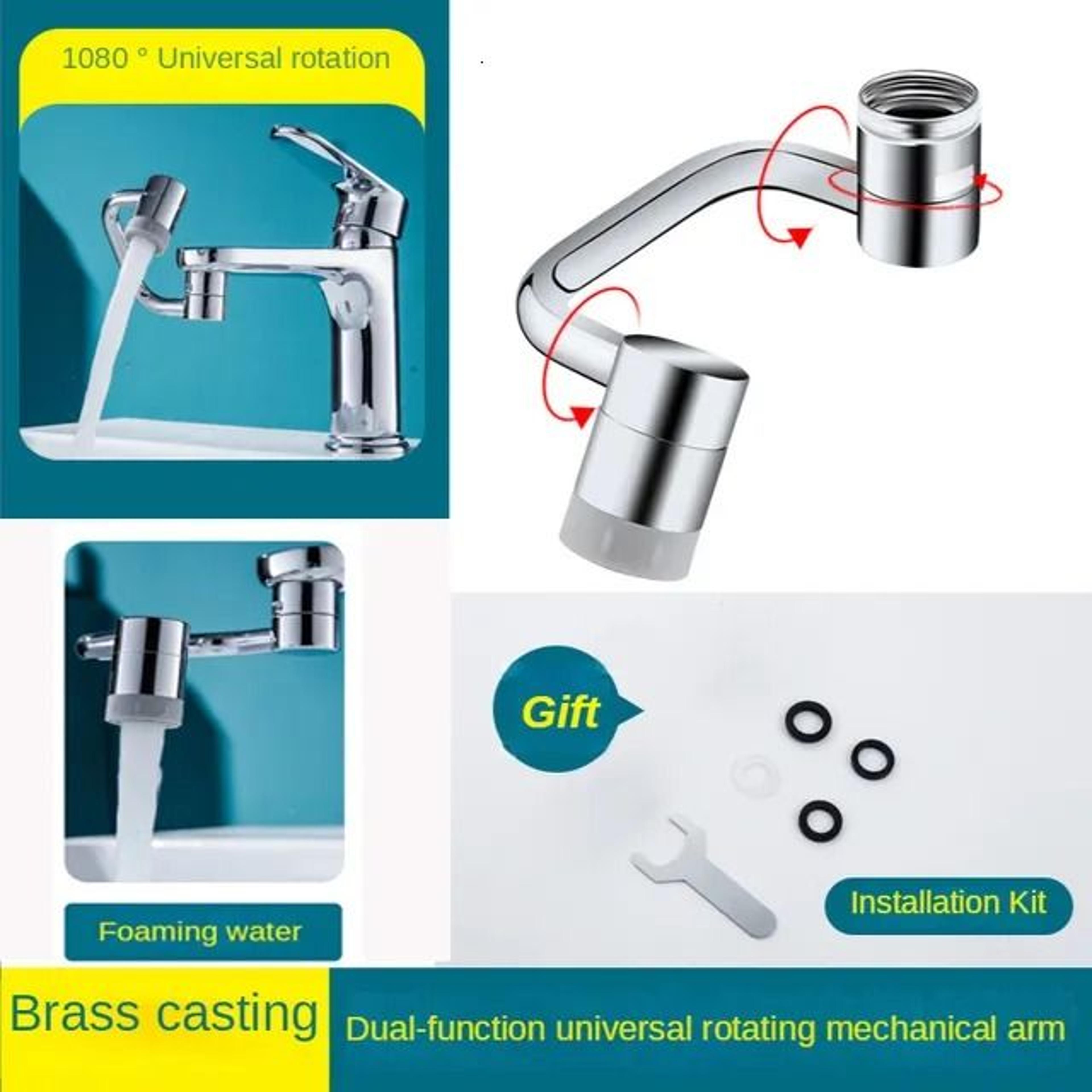 rotating faucet sprayer head for kitchen and bathroom sinks