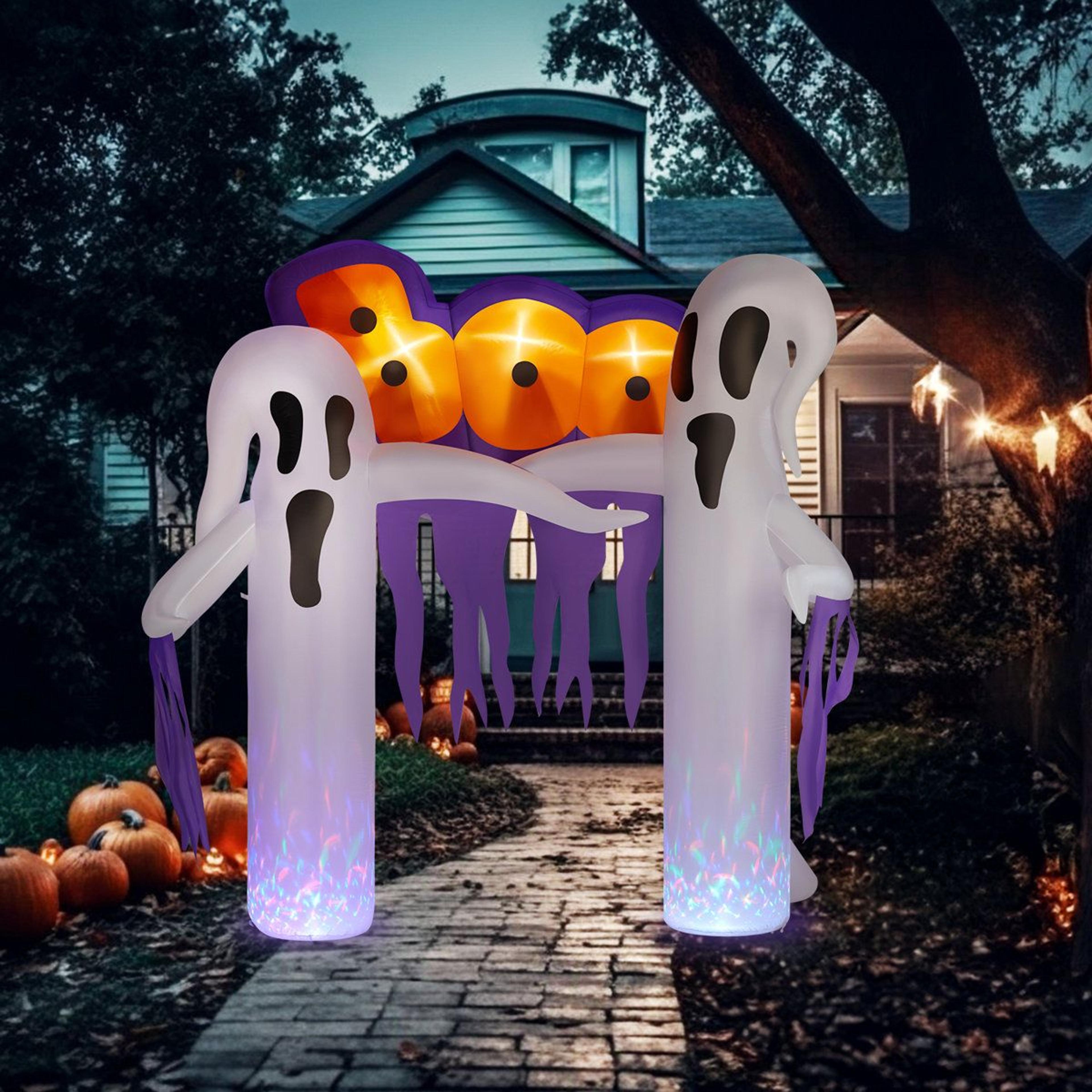 halloween inflatable ghost archway with led lights for outdoor decorations