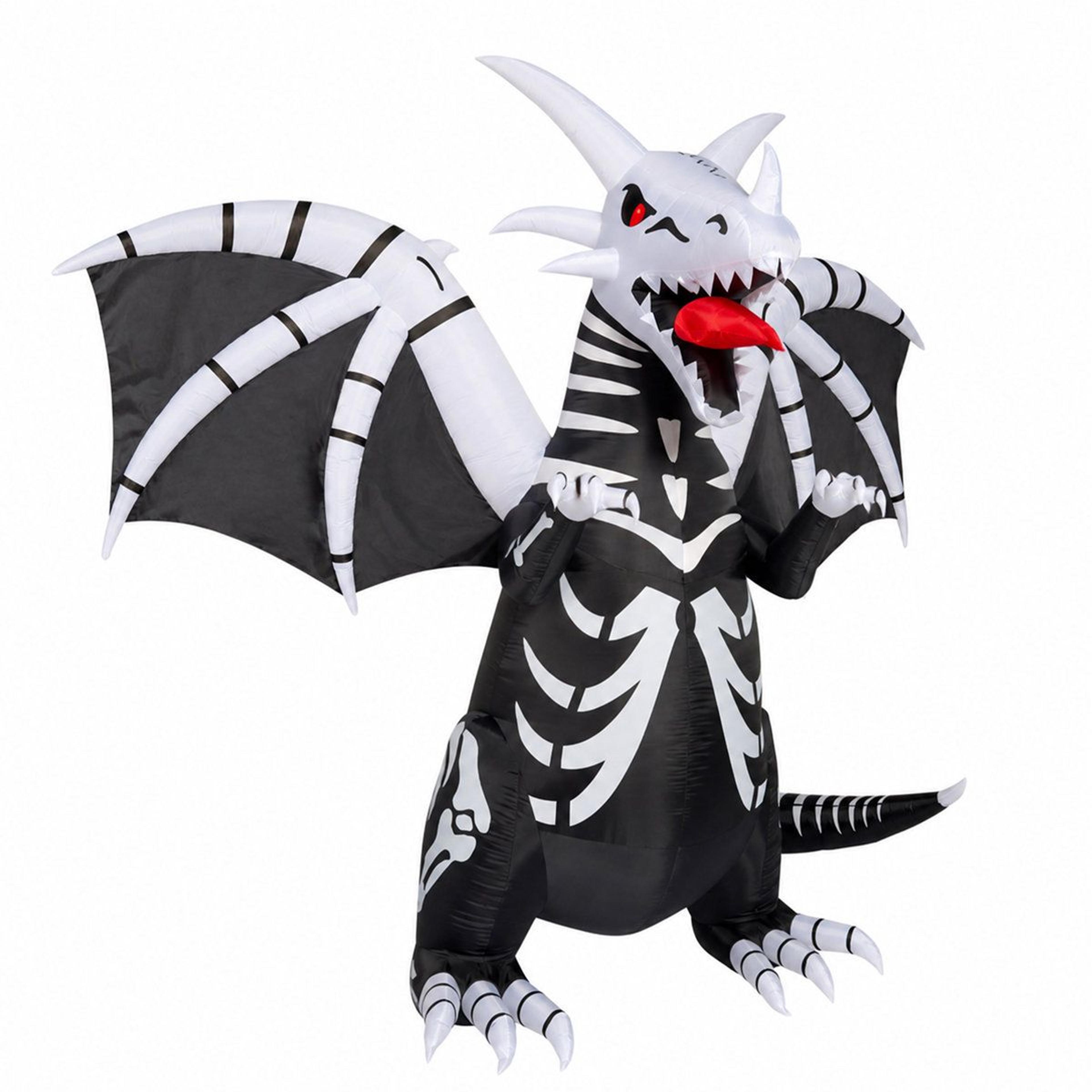 halloween inflatable skeleton dragon with glowing red led eyes for outdoor yard decor