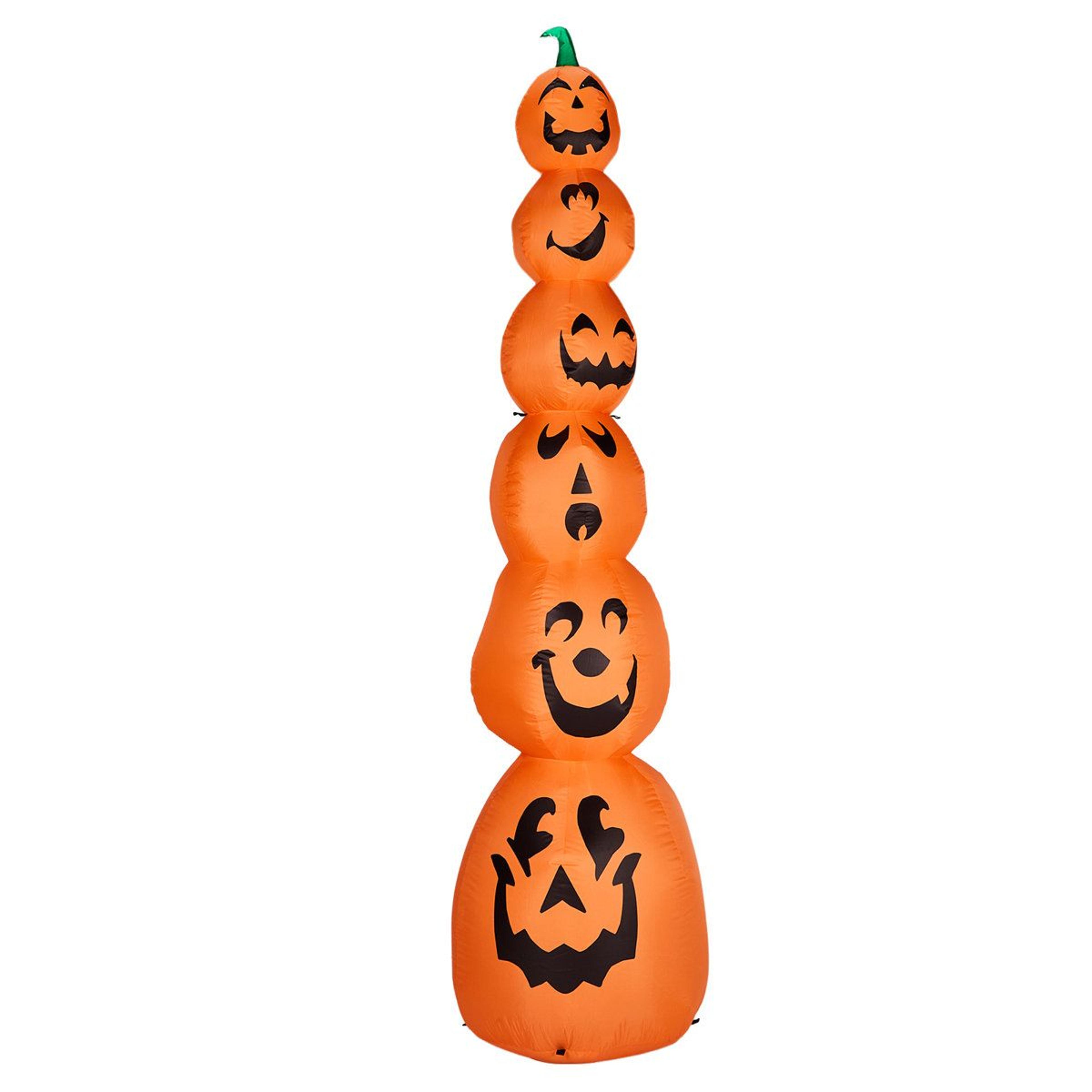 halloween inflatable stacked pumpkins with led lights for outdoor yard decorations