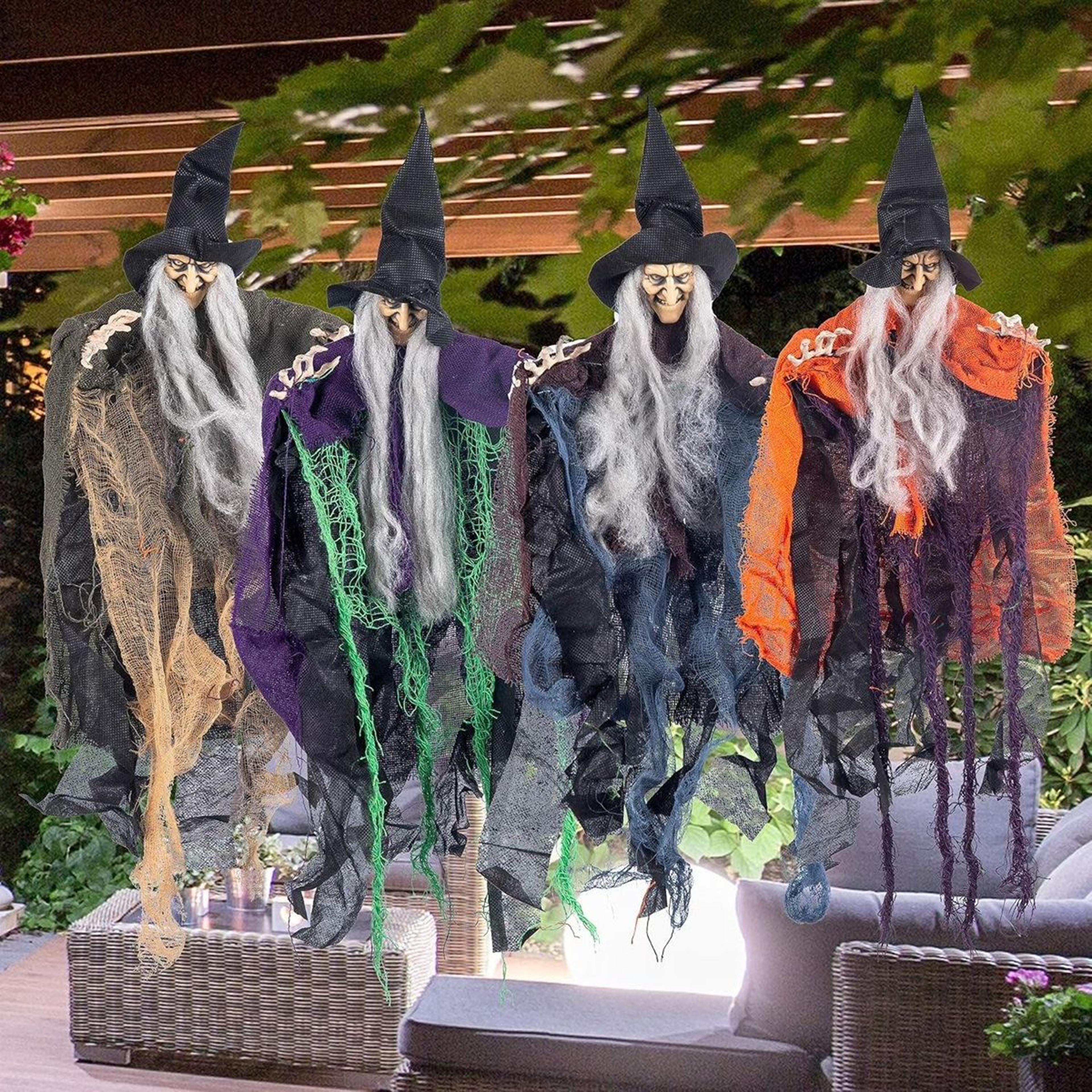 Halloween Hanging Witch Decorations With Adjustable Ragged Robes 3