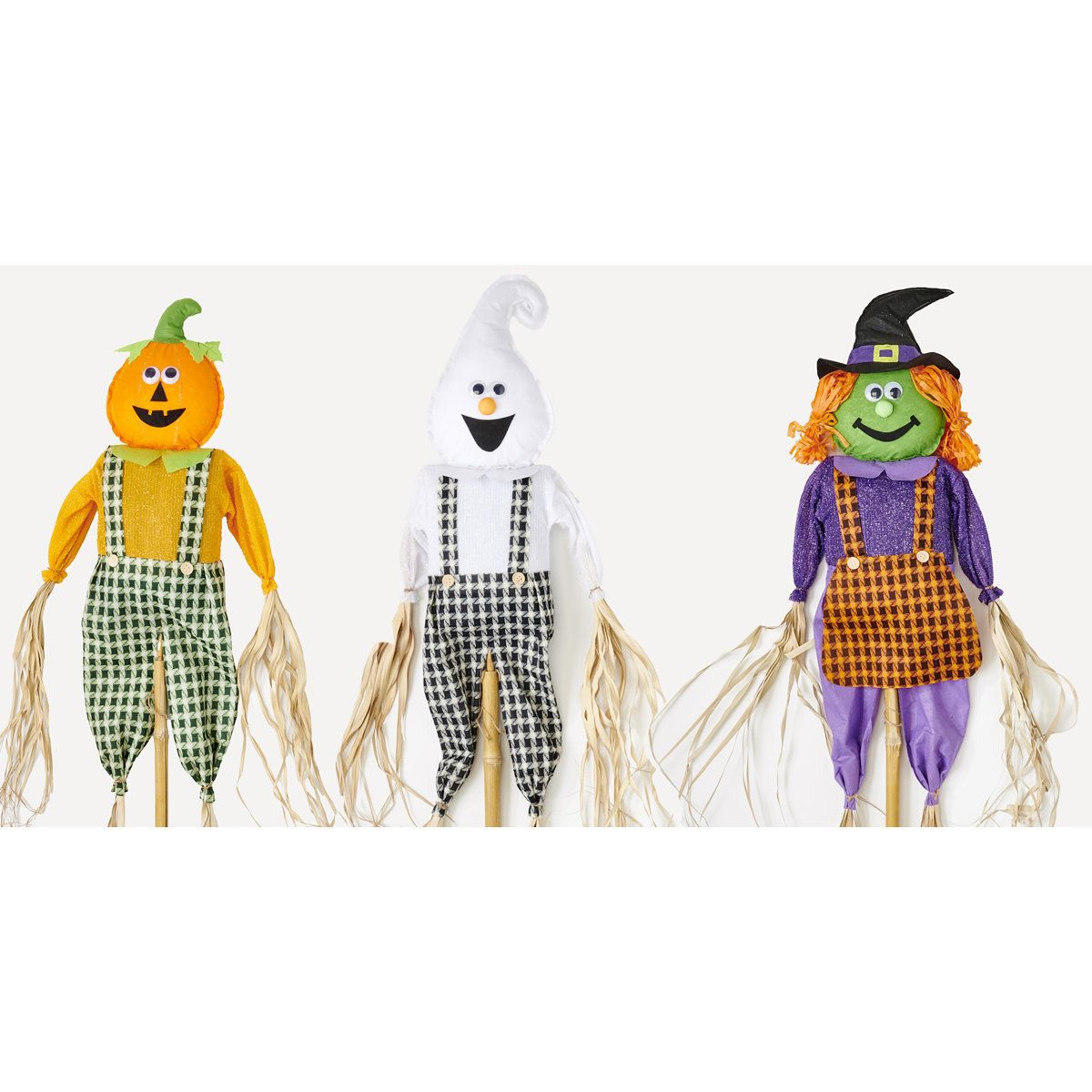 halloween outdoor garden stake decorations inch pumpkin ghost and witch